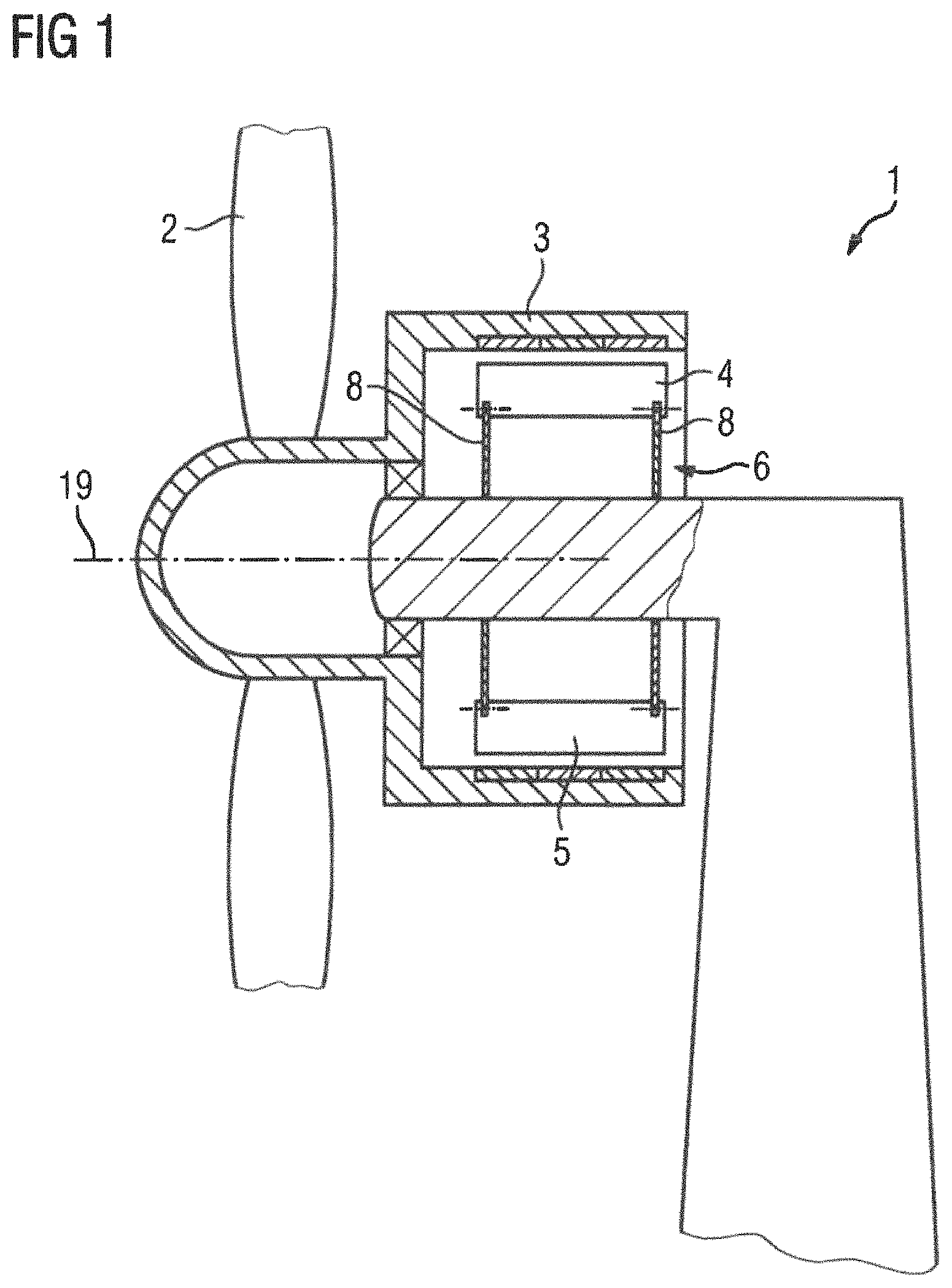 Patent US11777345 — Securing of stator segments — Figure 1