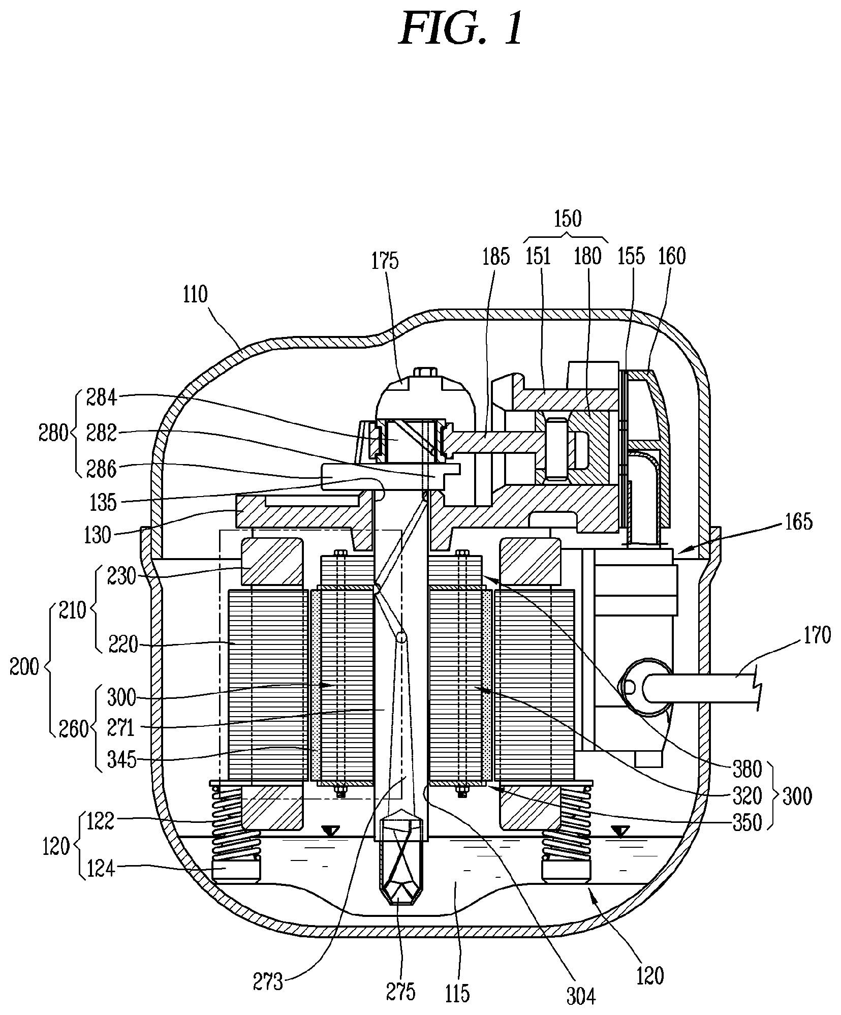 Patent US11777347 — Motor having a first rotor core containing magnets and a second rotor core made of magnetic material — Figure 1