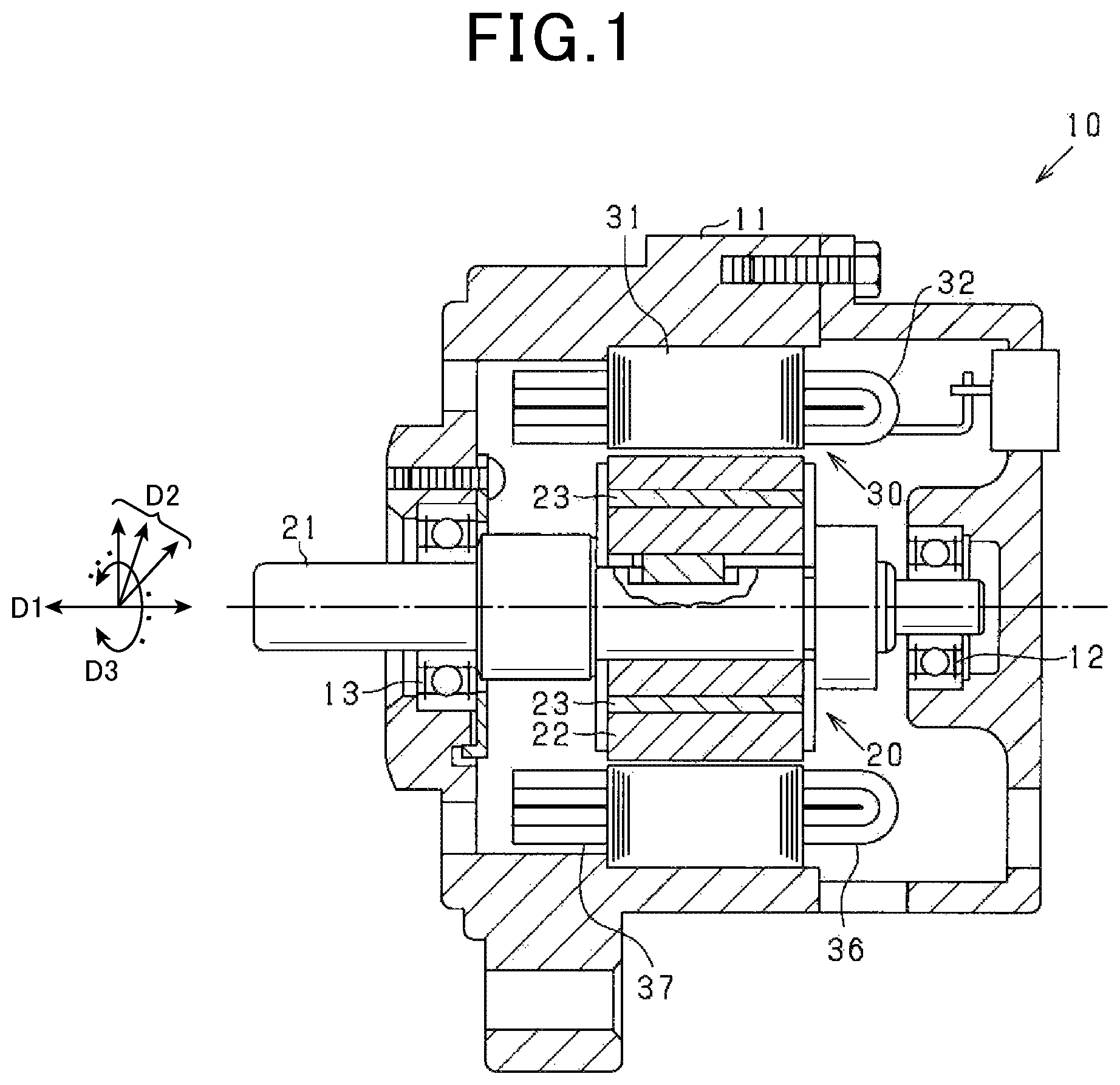 Patent US11777356 — Rotating electric machine — Figure 1