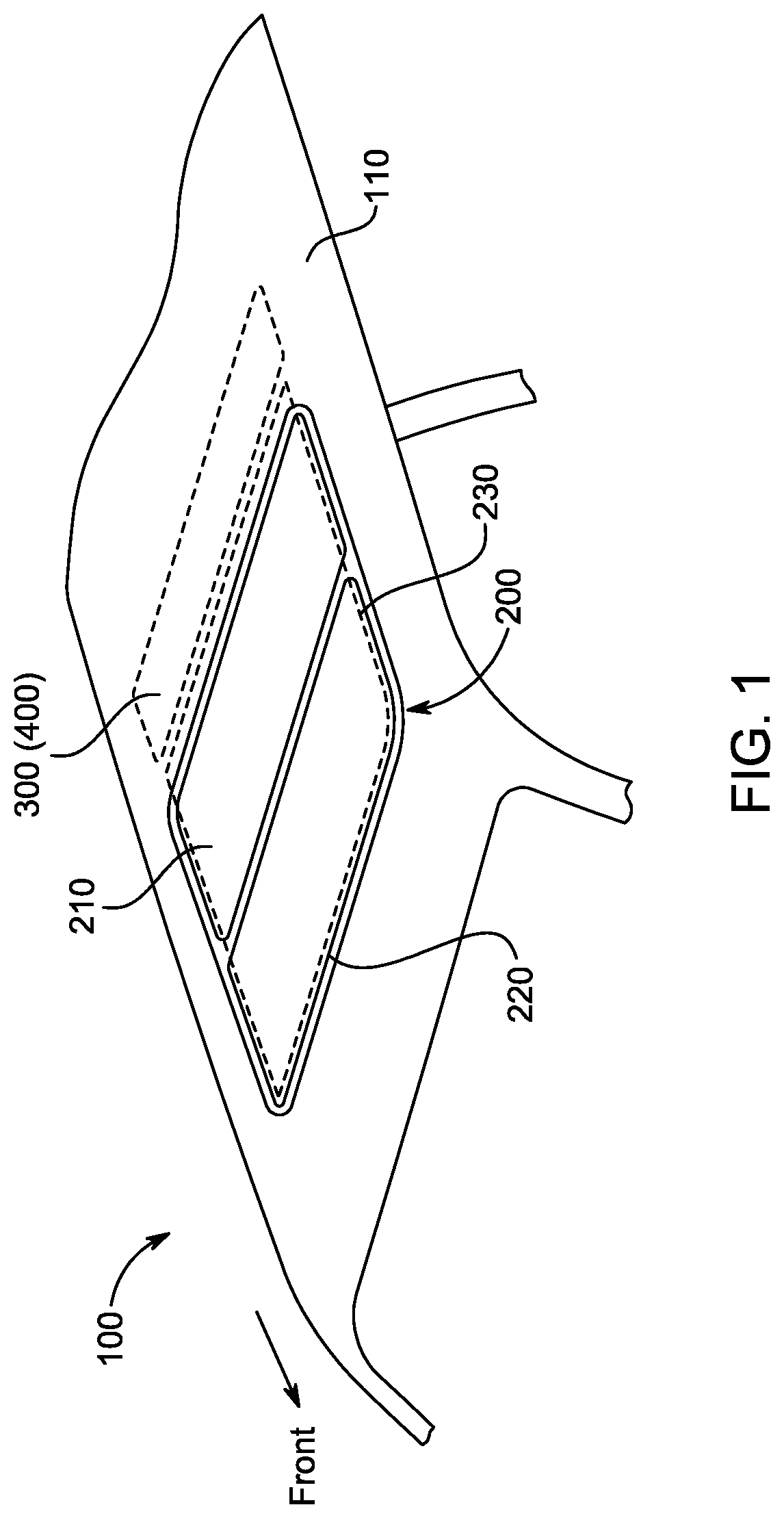 Patent US11777361 — Water blocking motor cover for a sunroof system — Figure 1