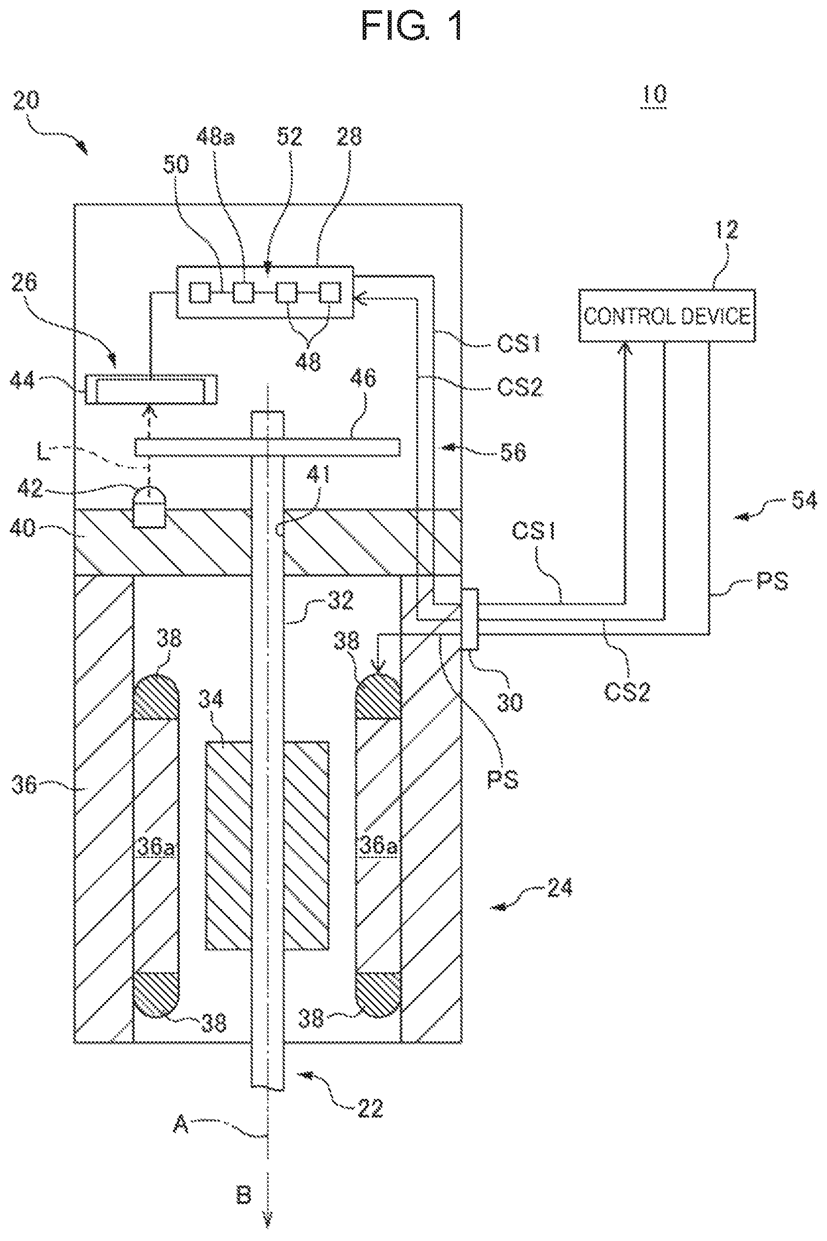 Patent US11777366 — Electric motor provided with connector to which power signal is input, and method for manufacturing electric power — Figure 1