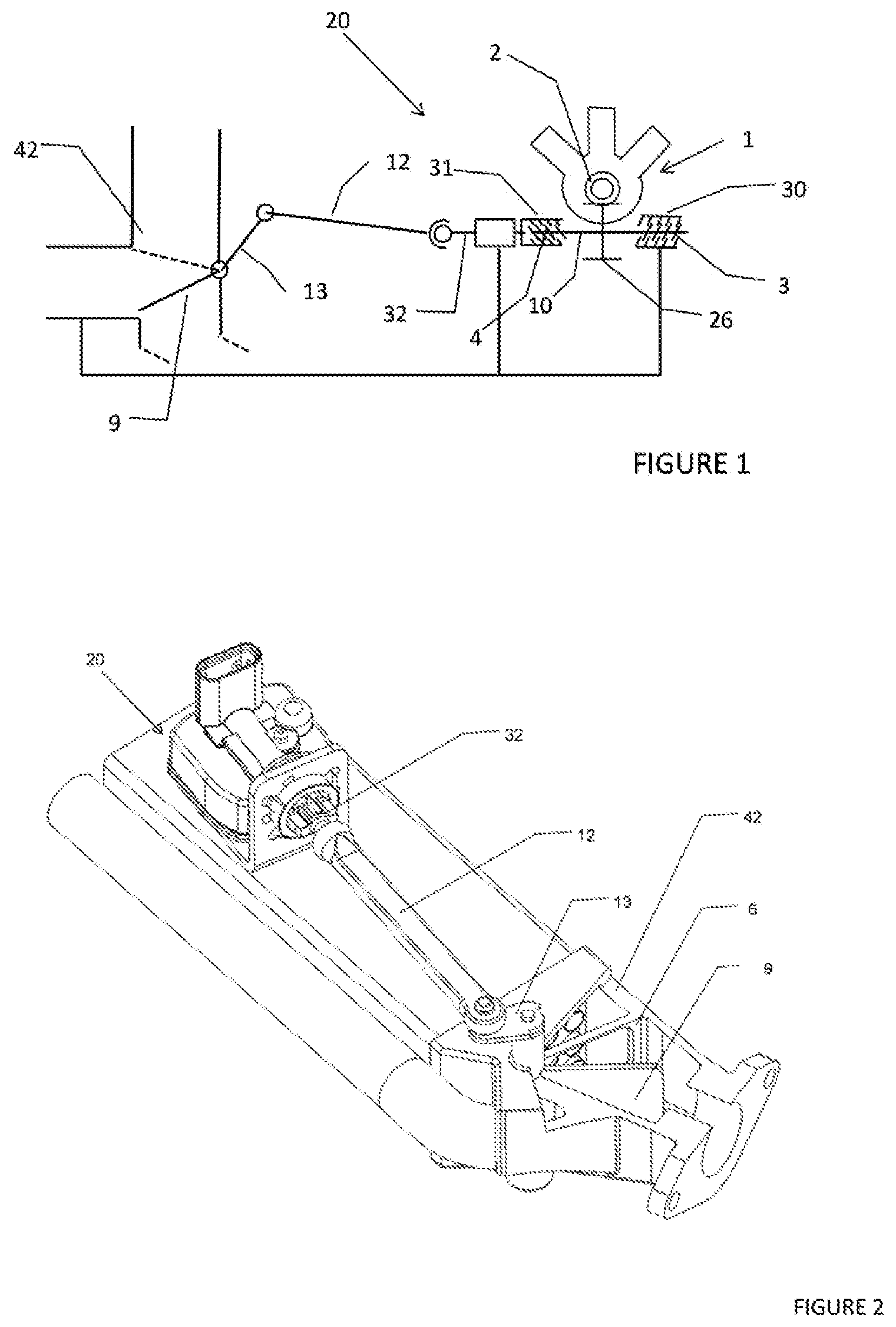 Patent US11777367 — Linear compact electric actuator having a resilient kinematic chain — Figure 1
