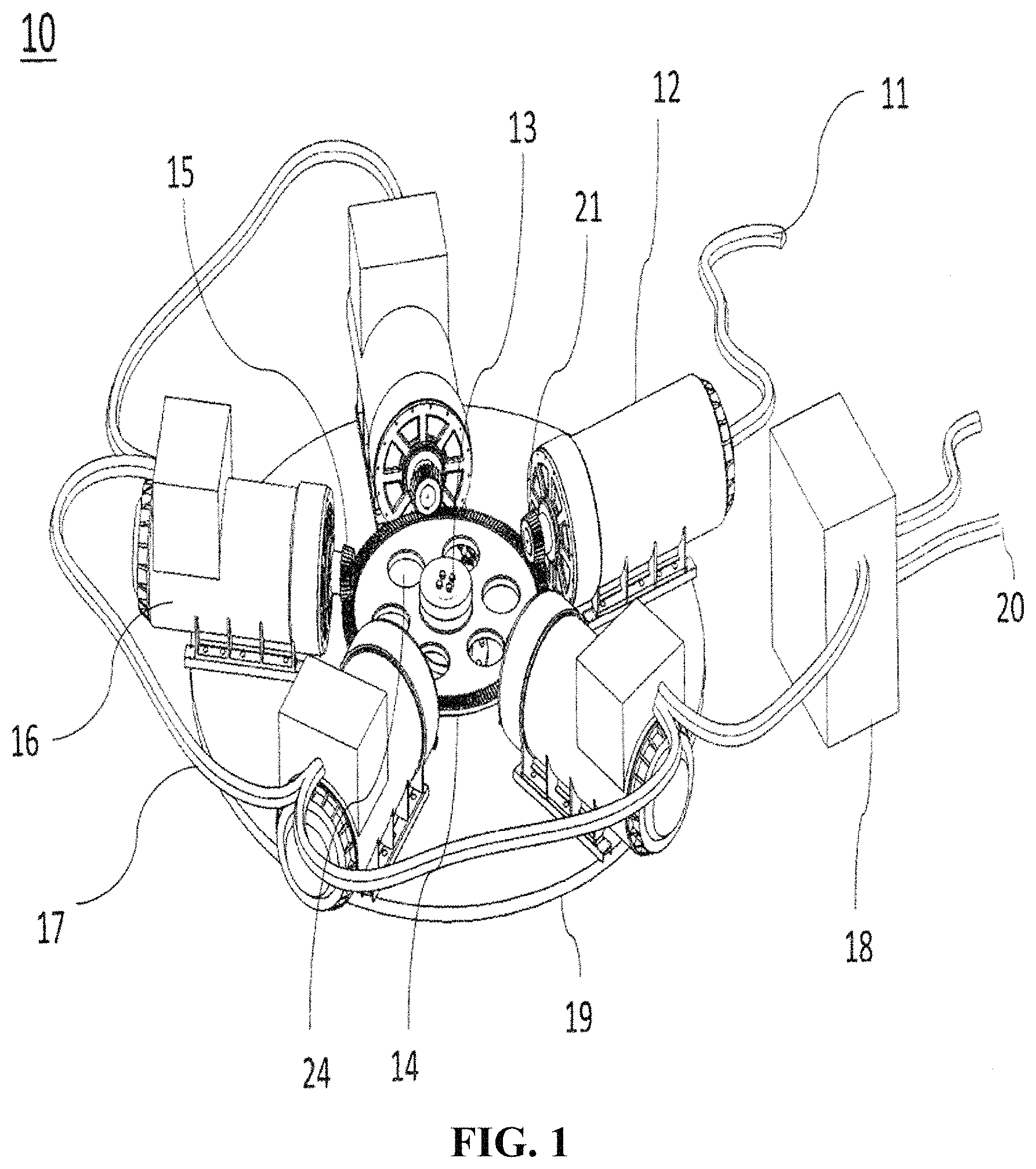 Patent US11777372 — Portable power generating system uses rotating table — Figure 1