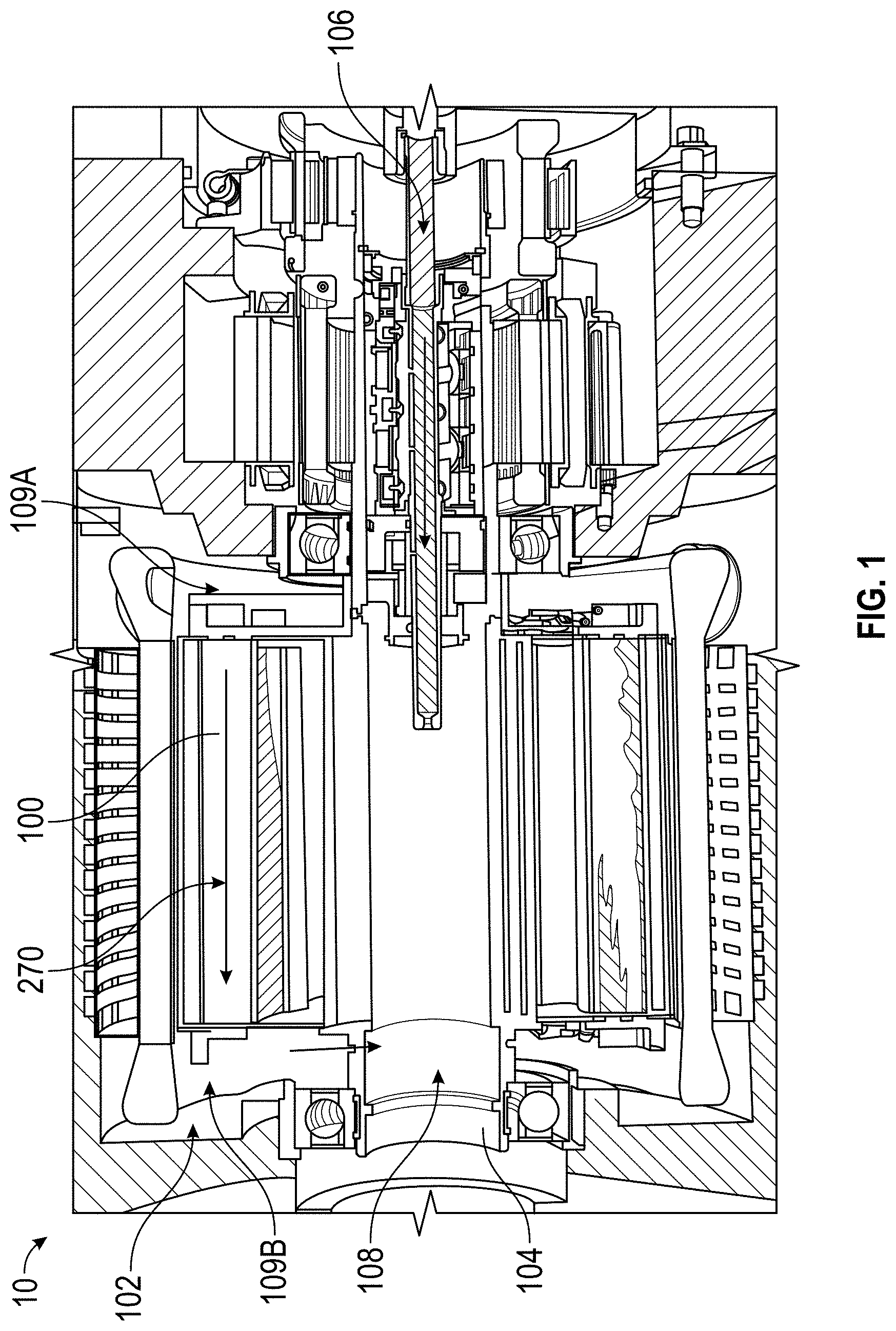 Patent US11777373 — Method of efficient thermal management of rotor in a high power generator — Figure 1