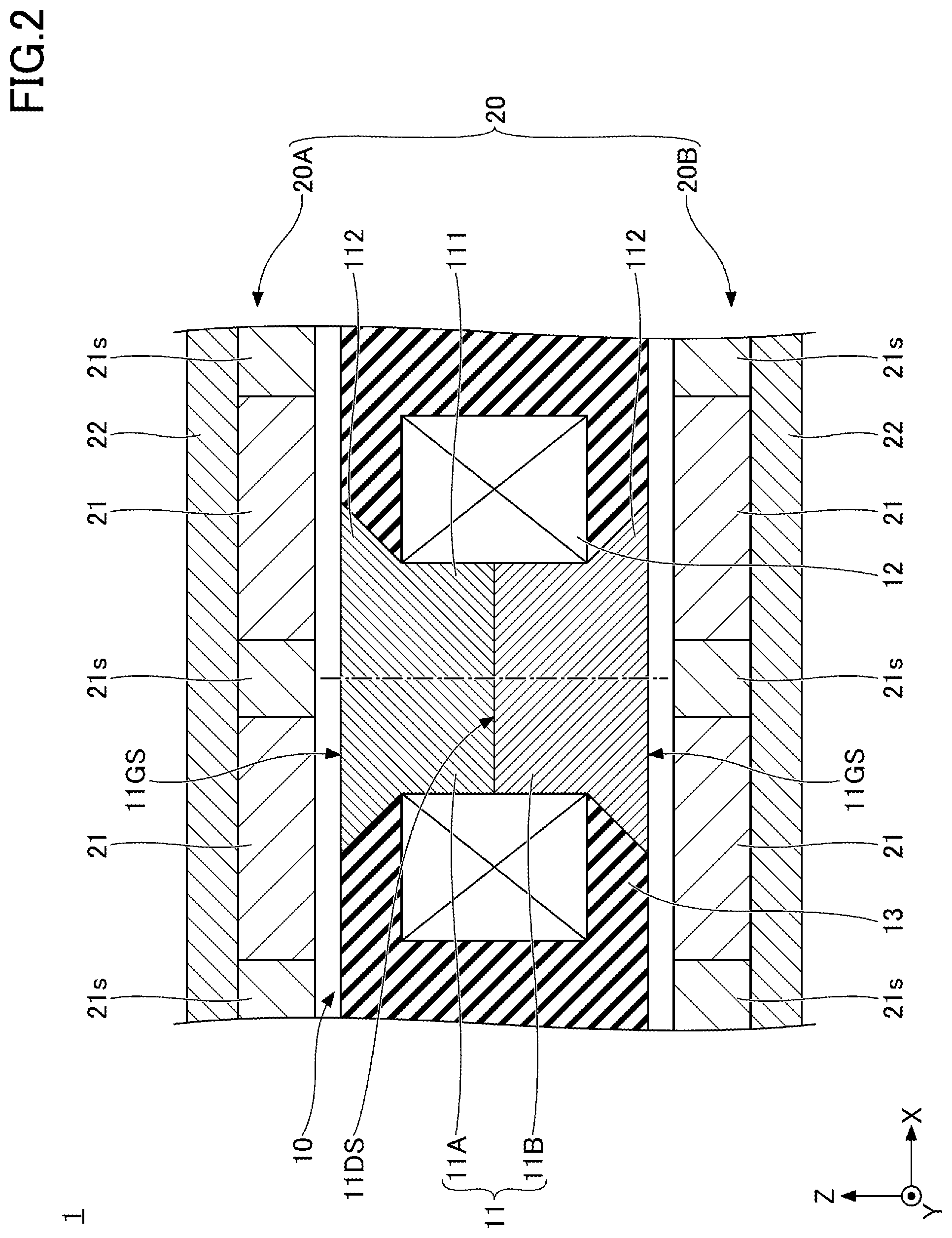 Patent US11777387 Figure 2 – Armature, linear motor, method of manufacturing armature