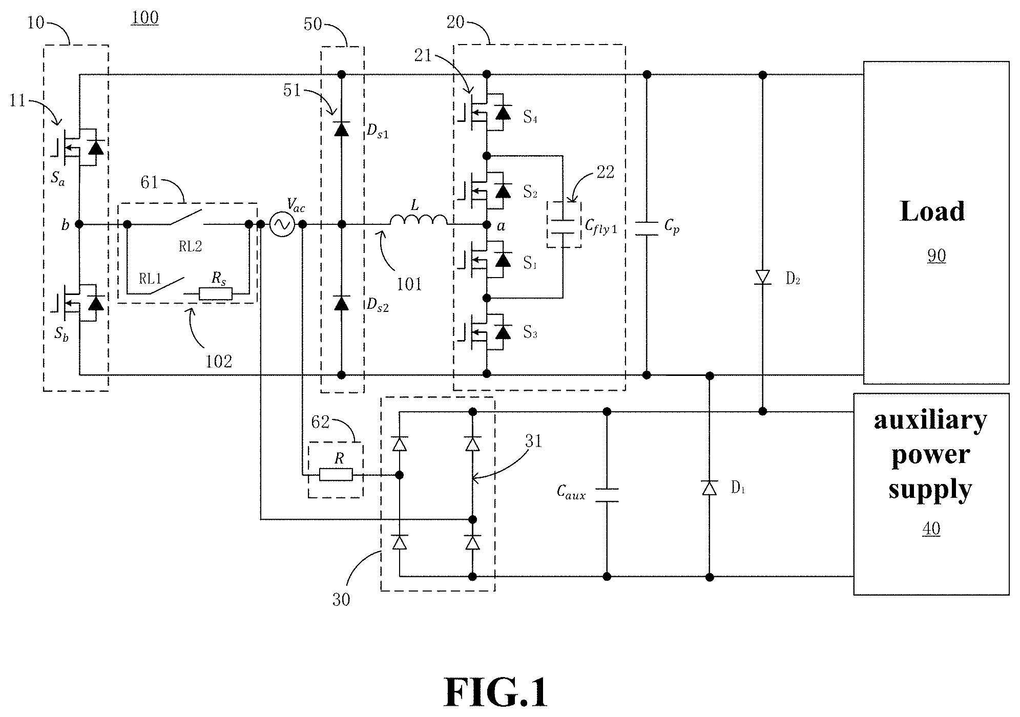 Patent US11777397 — Multilevel conversion circuit having flying capacitor — Figure 1
