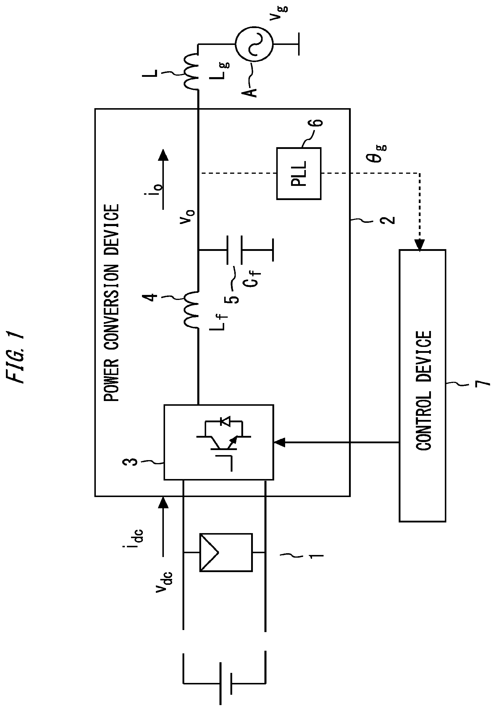Patent US11777403 — Control device for power conversion device — Figure 1