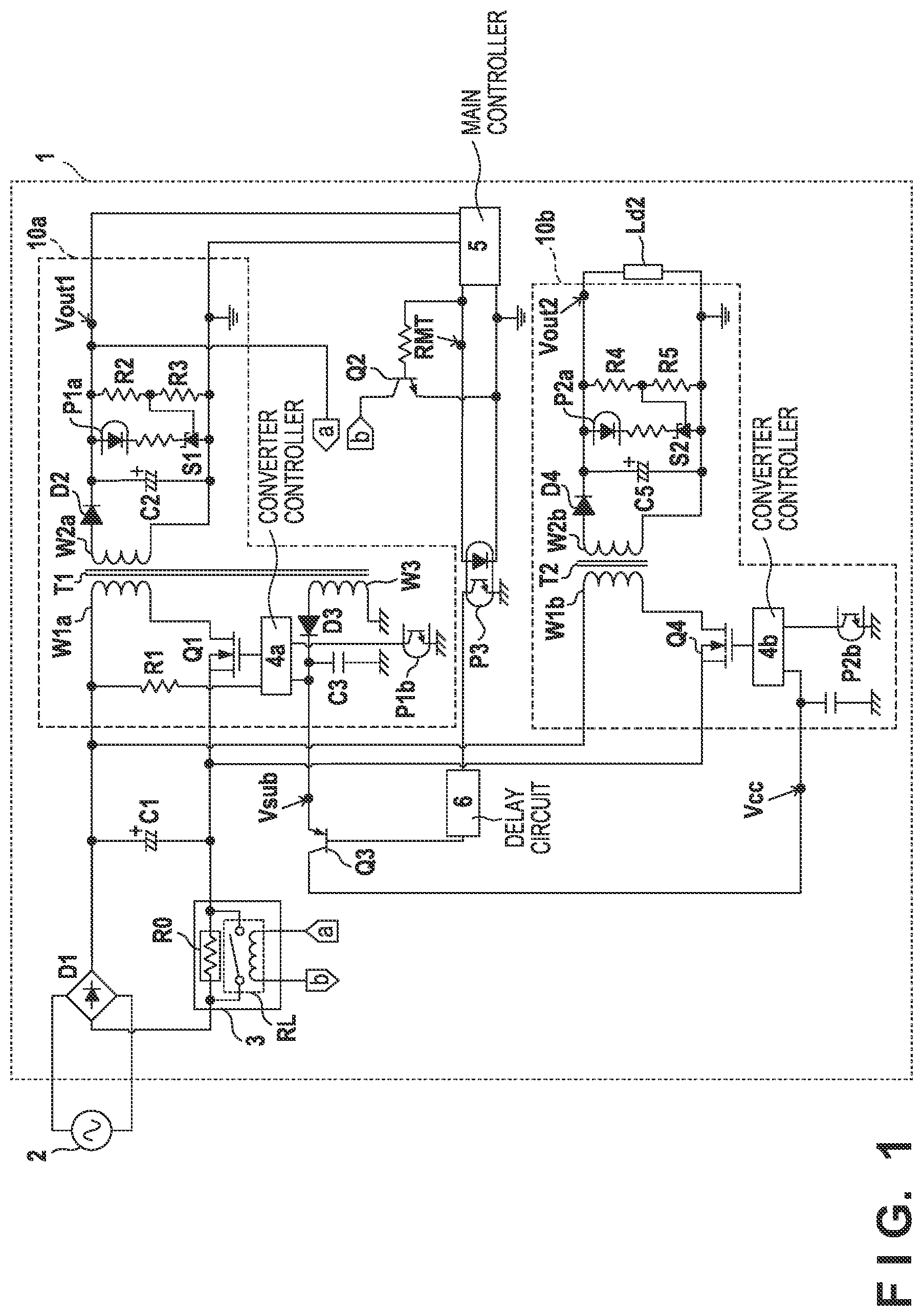 Patent US11777410 Figure 1 – Power supply apparatus for stabilizing power supply capability of auxiliary winding provided in transformer