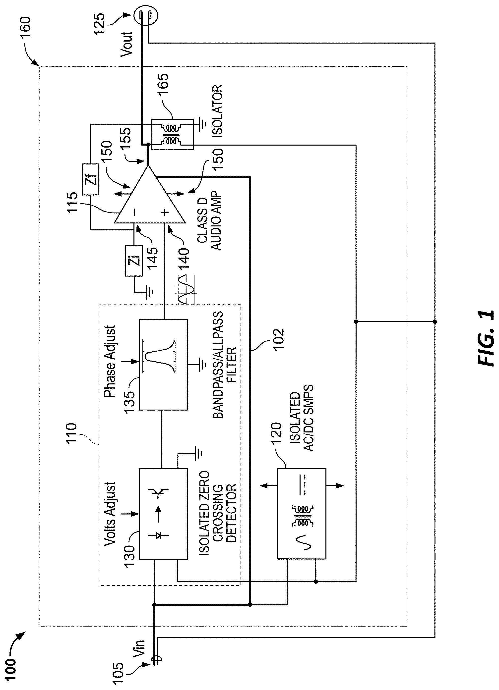 Patent US11777418 — Alternating current (AC) voltage regulator and method of operating the same — Figure 1