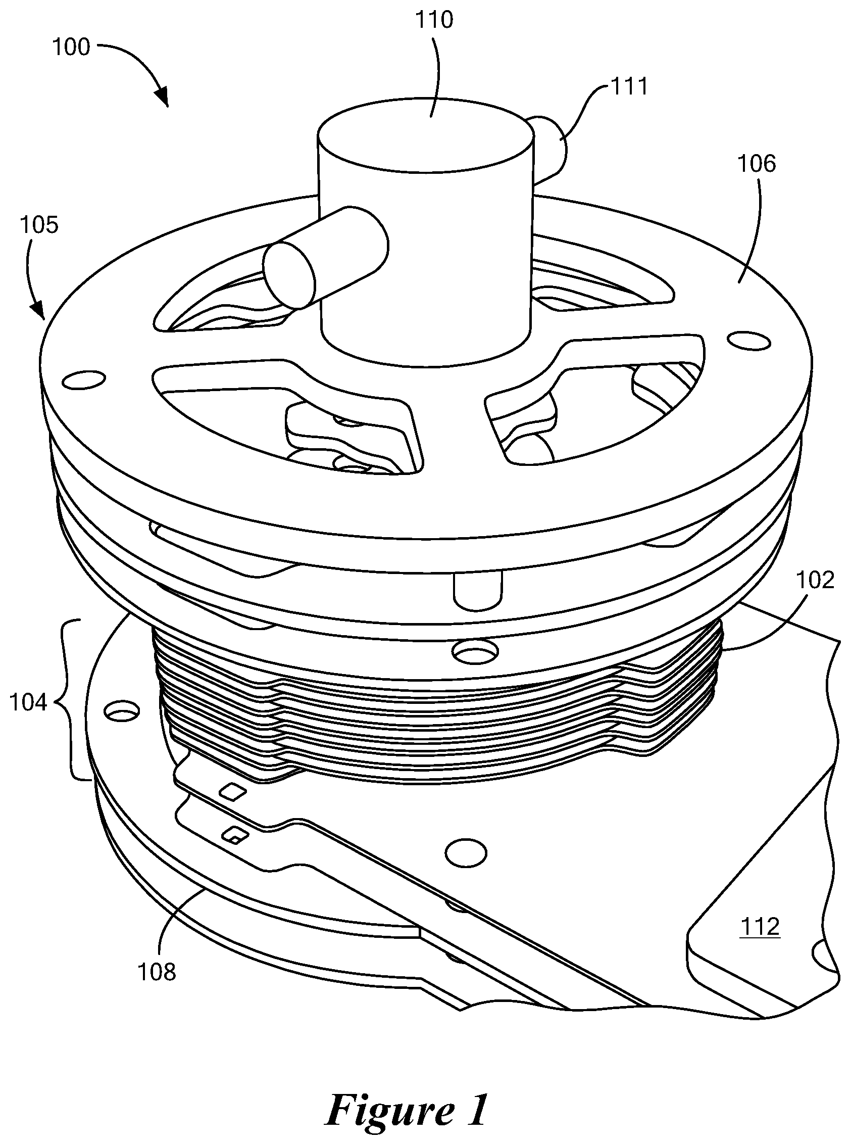 Patent US11777422 — Multilayered microhydraulic actuators — Figure 1
