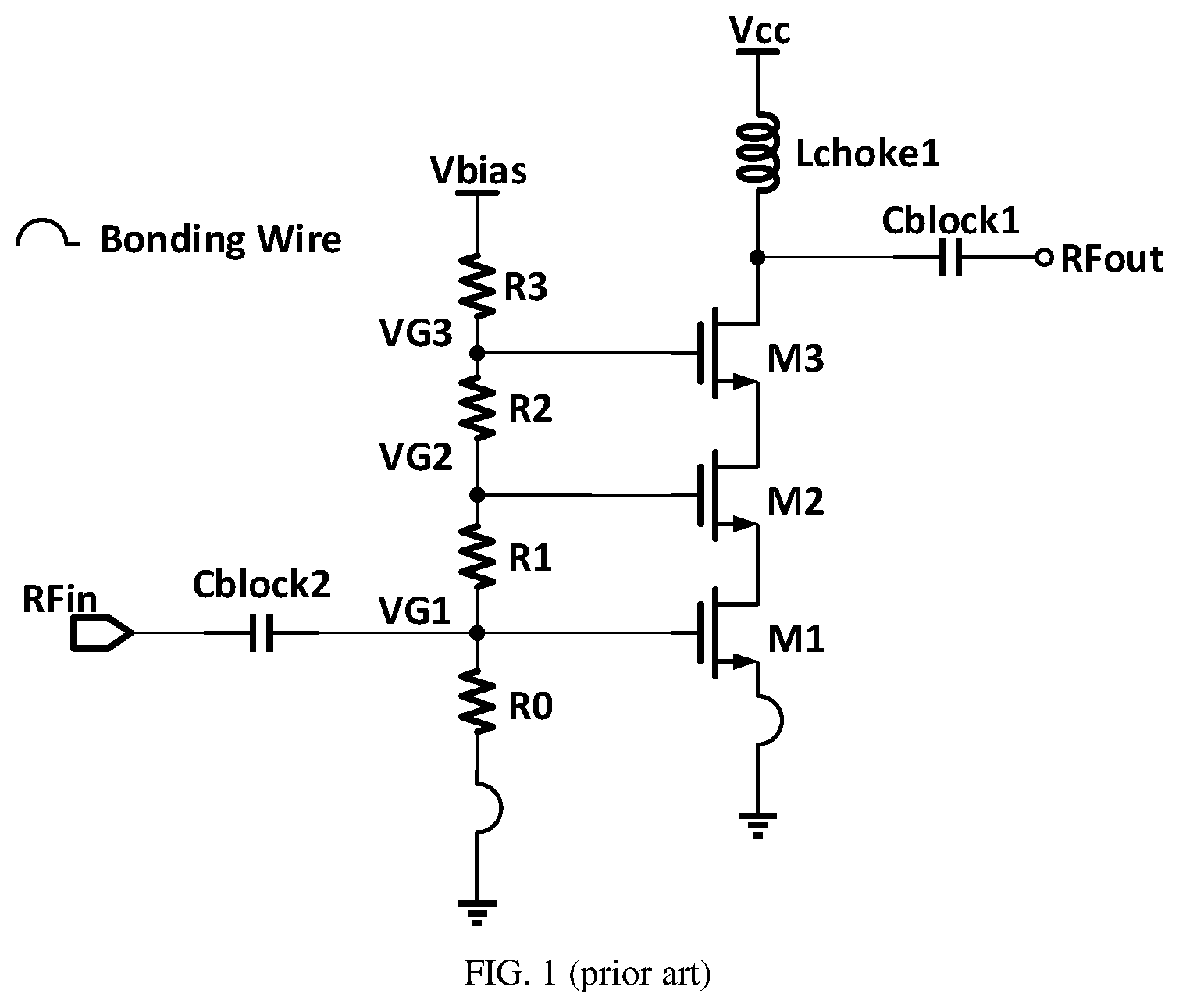 Patent US11777454 — Bias circuit for radio frequency power amplifier — Figure 1