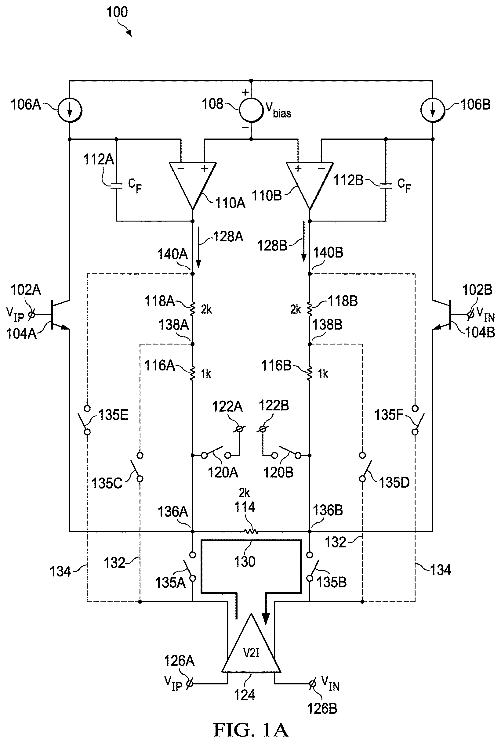 Patent US11777463 — Multipath programmable gain instrumentation amplifier frontend — Figure 1