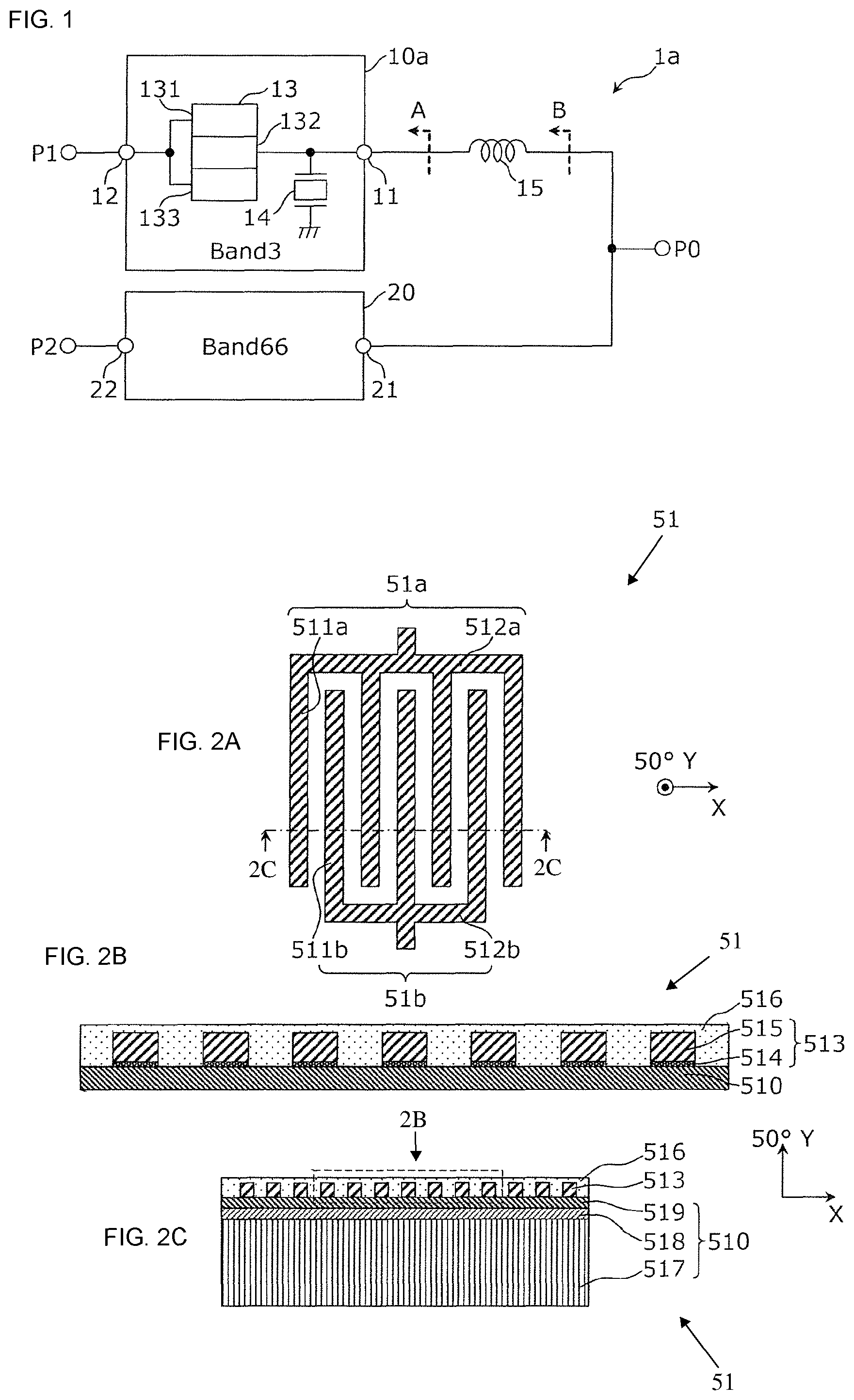 Patent US11777473 — Multiplexer, high-frequency front-end circuit, and communication device — Figure 1