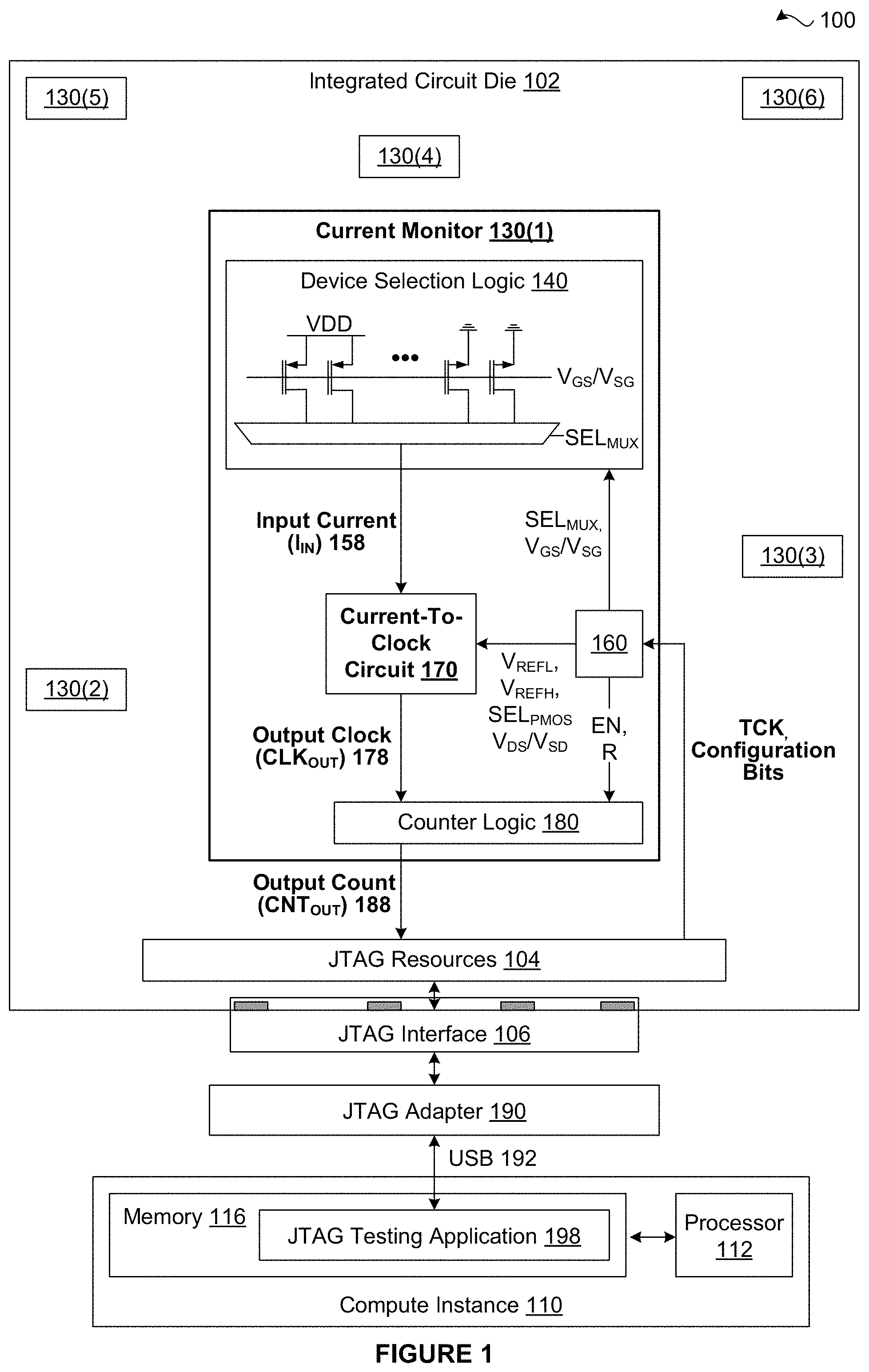 Patent US11777483 — On-die techniques for asynchnorously comparing voltages — Figure 1
