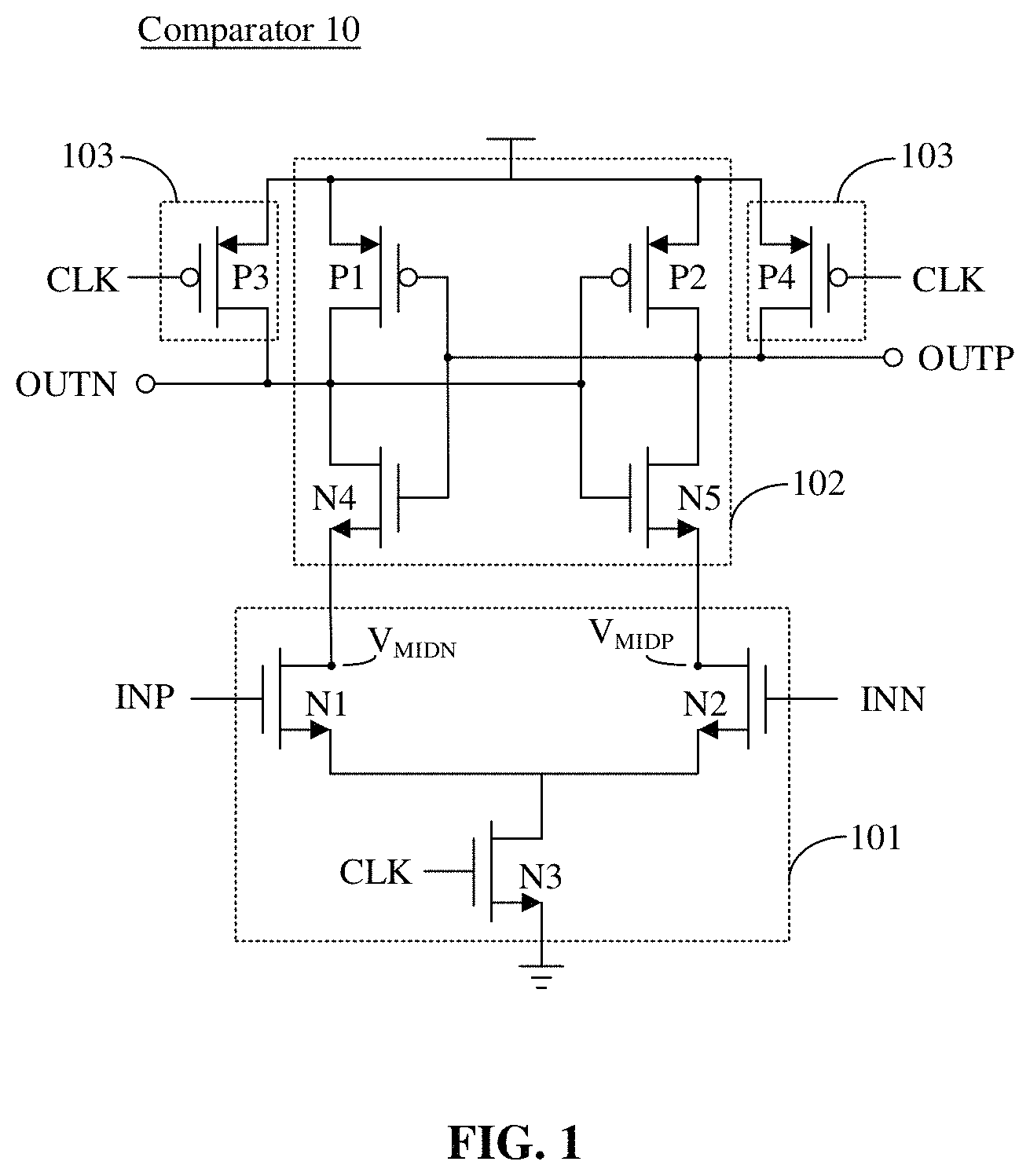 Patent US11777484 — Comparator and decision feedback equalization circuit — Figure 1