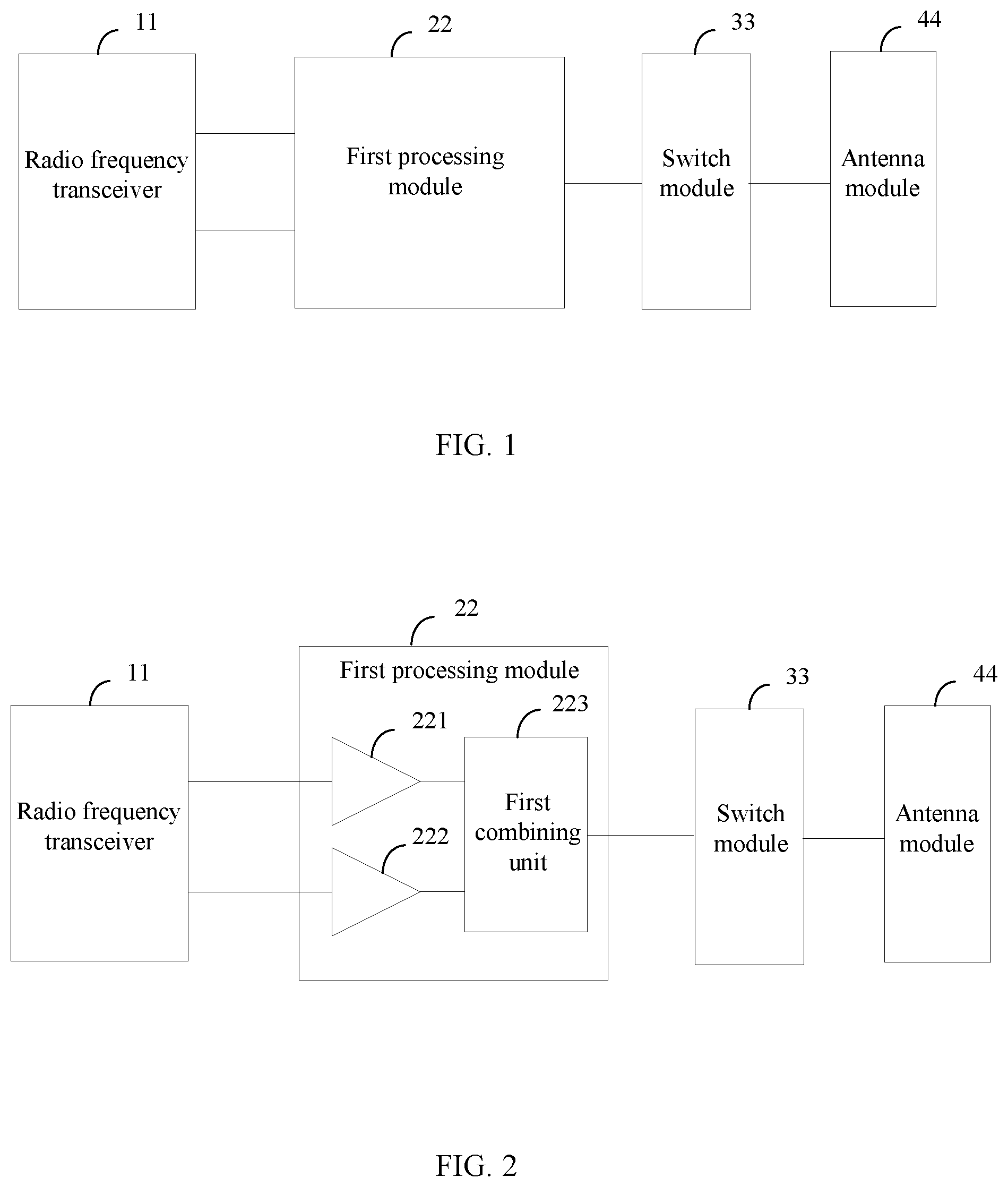 Patent US11777535 — Radio frequency circuit and terminal device — Figure 1
