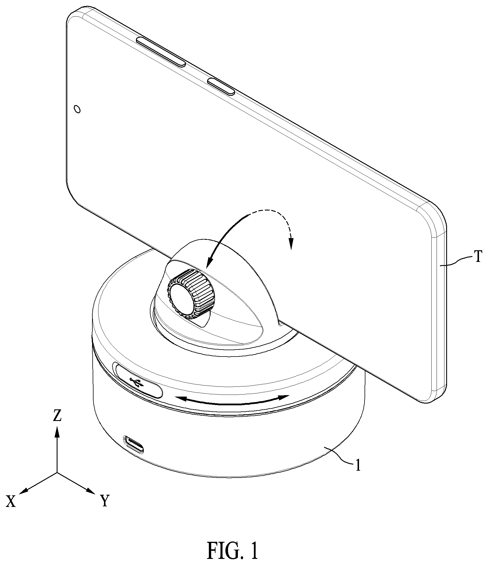 Patent US11777550 — Device cradle — Figure 1