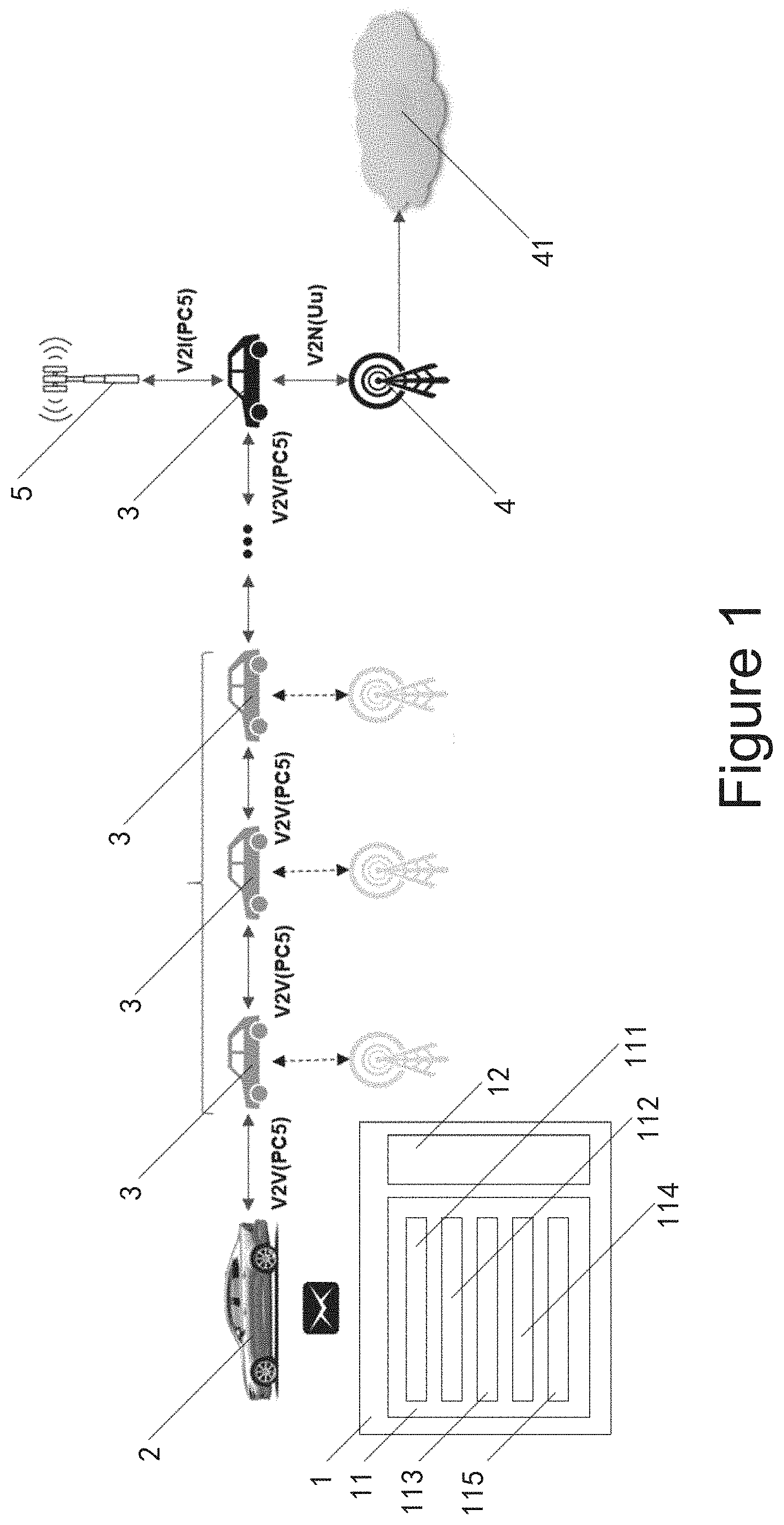 Patent US11777590 — Message set and a messaging method for vehicular communication — Figure 1