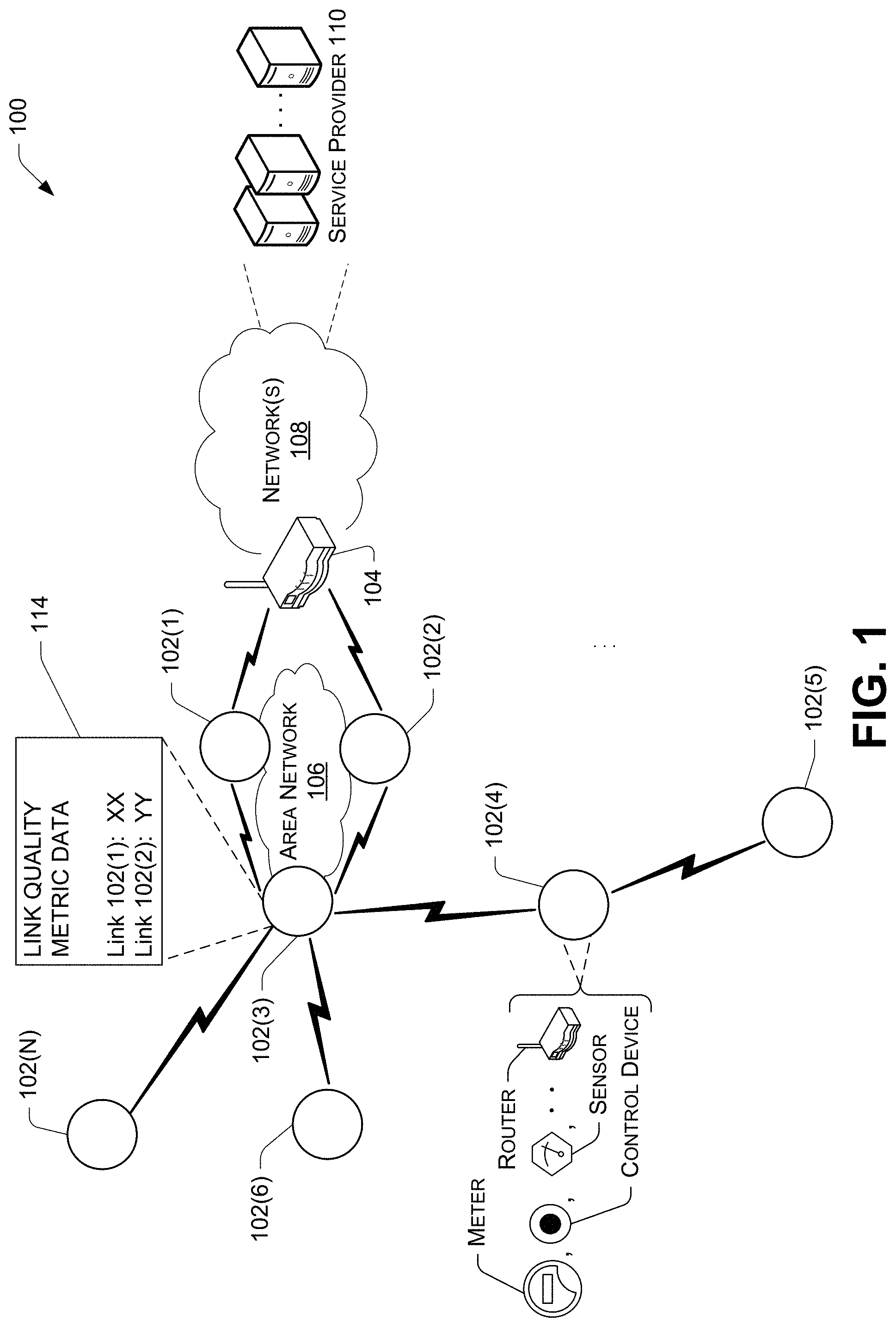 Patent US11777638 — Reliable link quality estimation in multi-rate networks — Figure 1