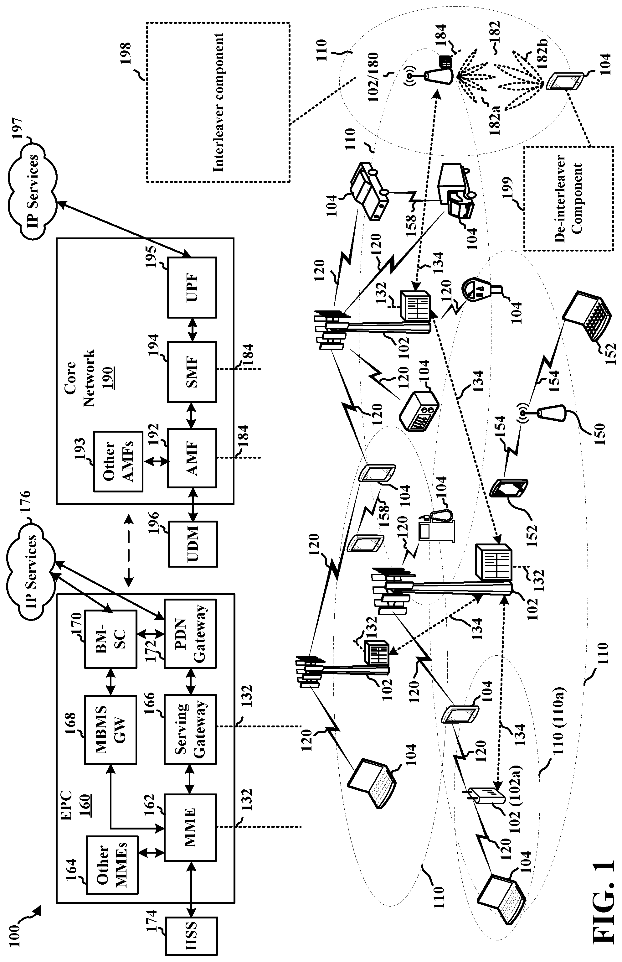 Patent US11777650 — Tone-level interleaving and de-interleaving for broadcast or multicast communications — Figure 1