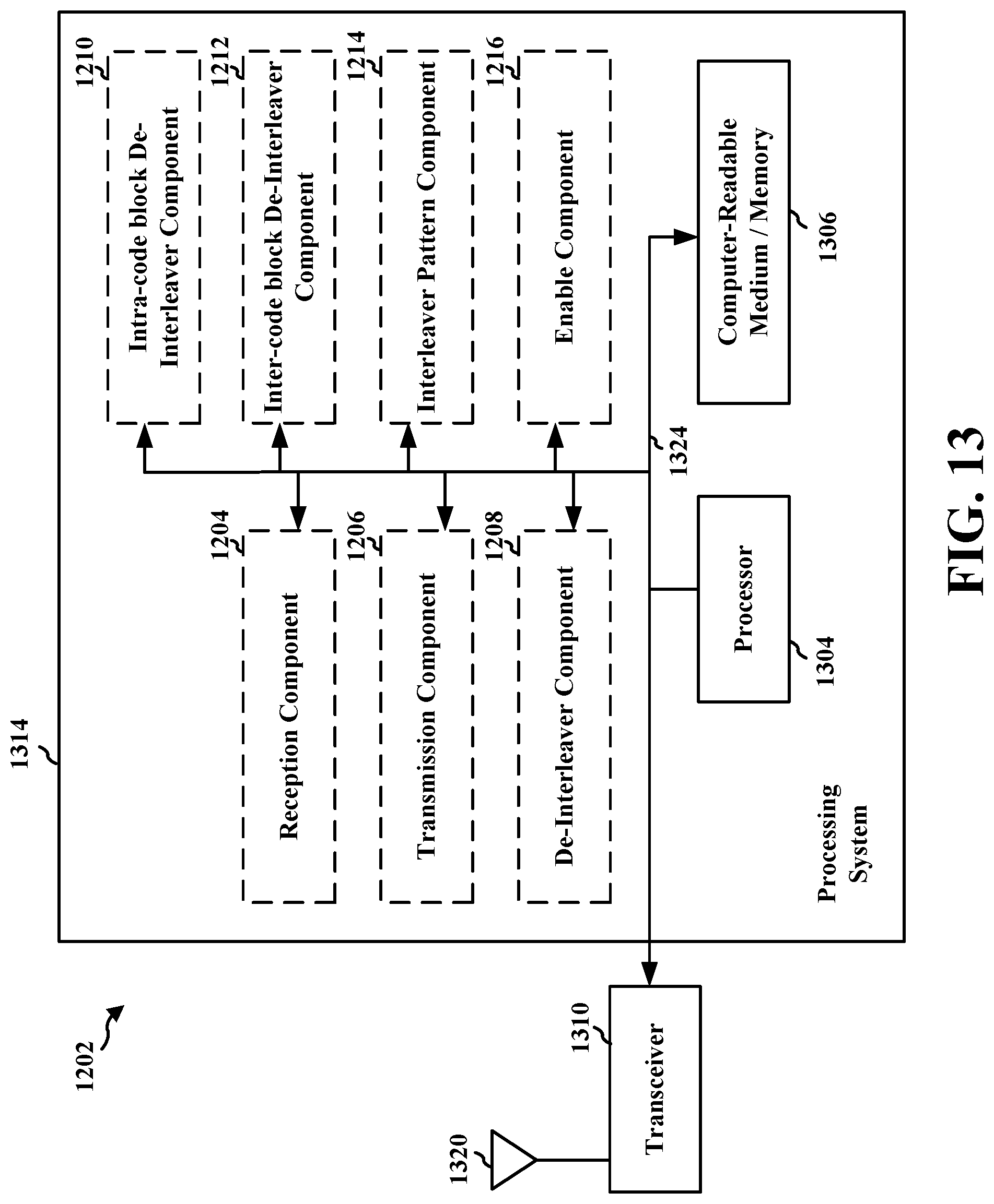 Patent US11777650 Figure 13 – Tone-level interleaving and de-interleaving for broadcast or multicast communications