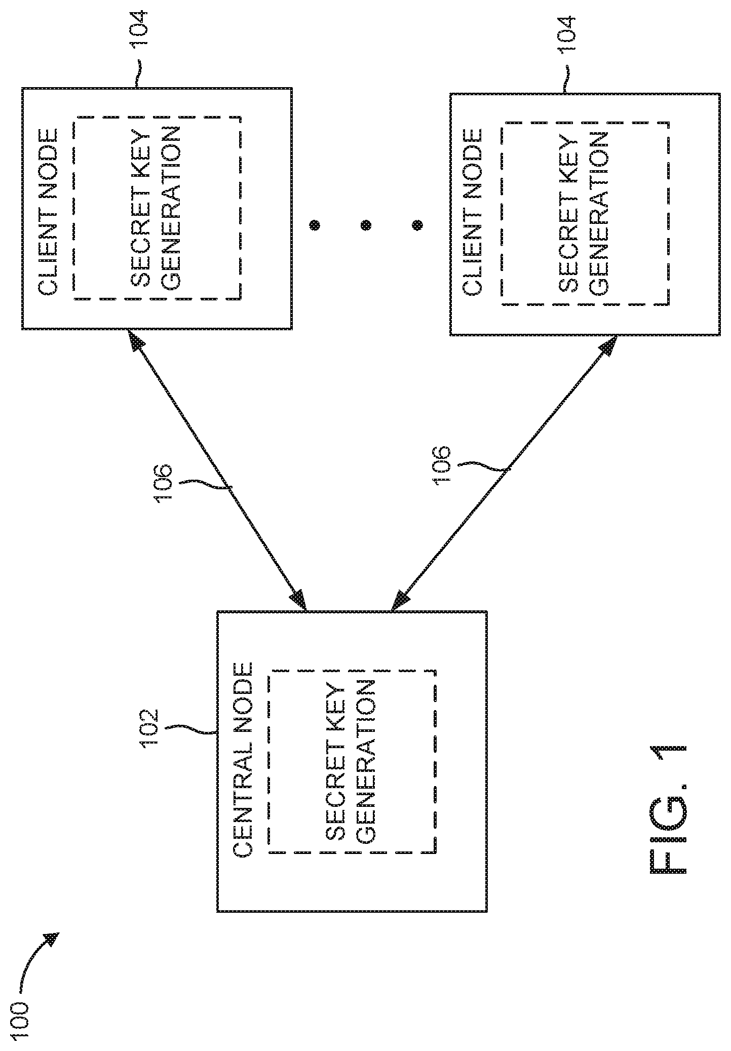 Patent US11777715 — Method and apparatus for generating shared secrets — Figure 1