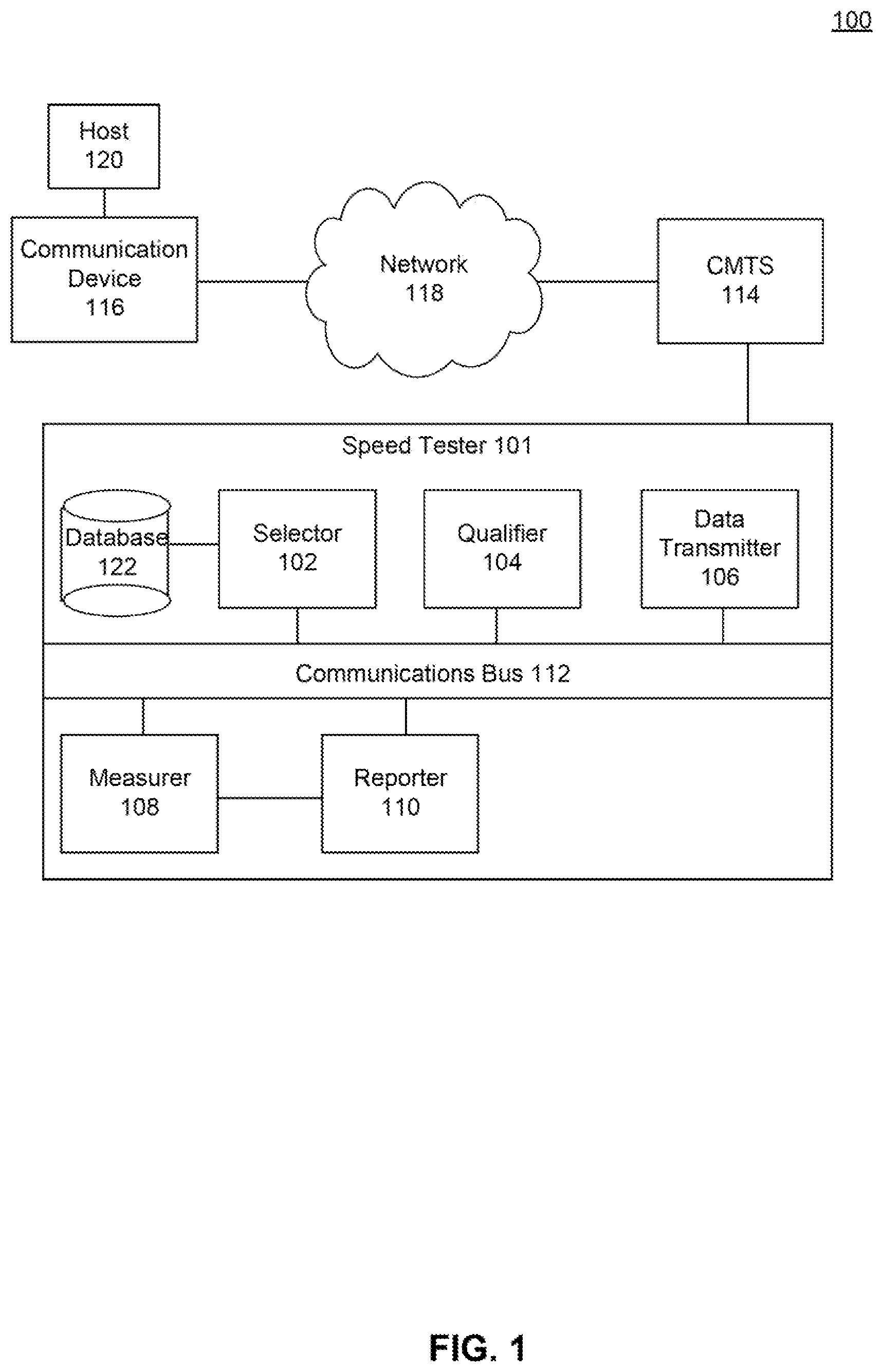 Patent US11777827 Figure 1 – Vendor-agnostic clientless speed measurement