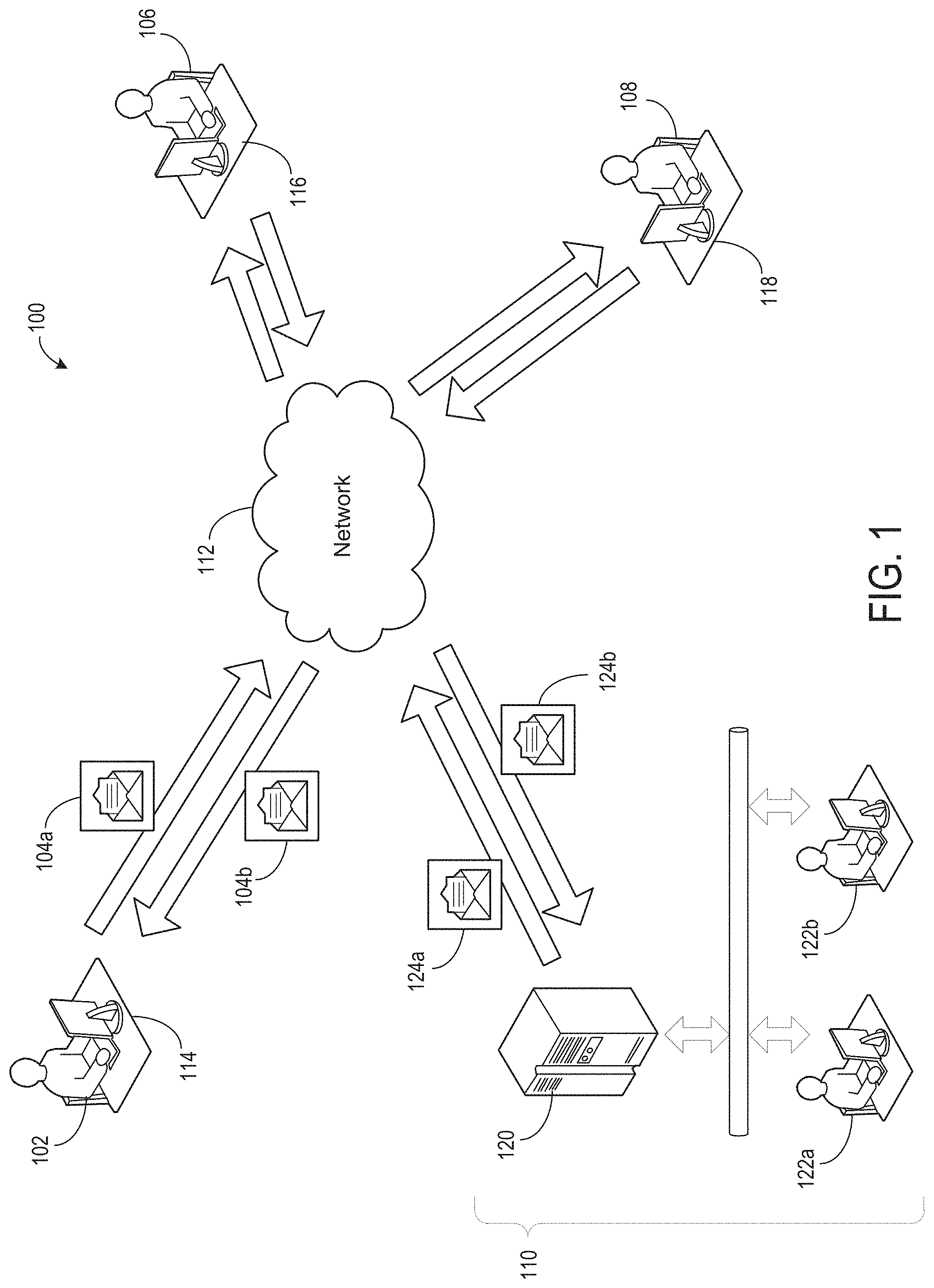 Patent US11777885 — Encoding data in email headers — Figure 1