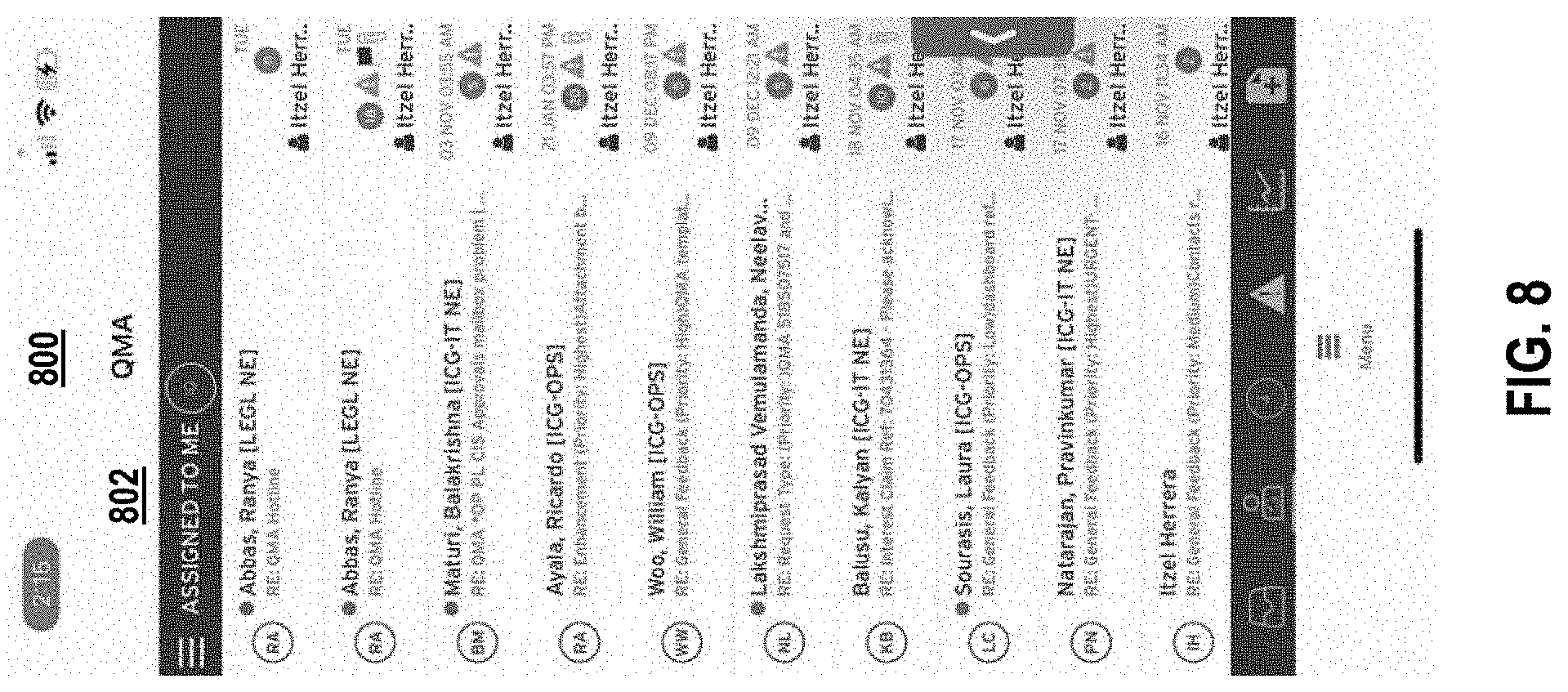 Patent US11777886 Figure 8 – Management of queries in electronic mail messages