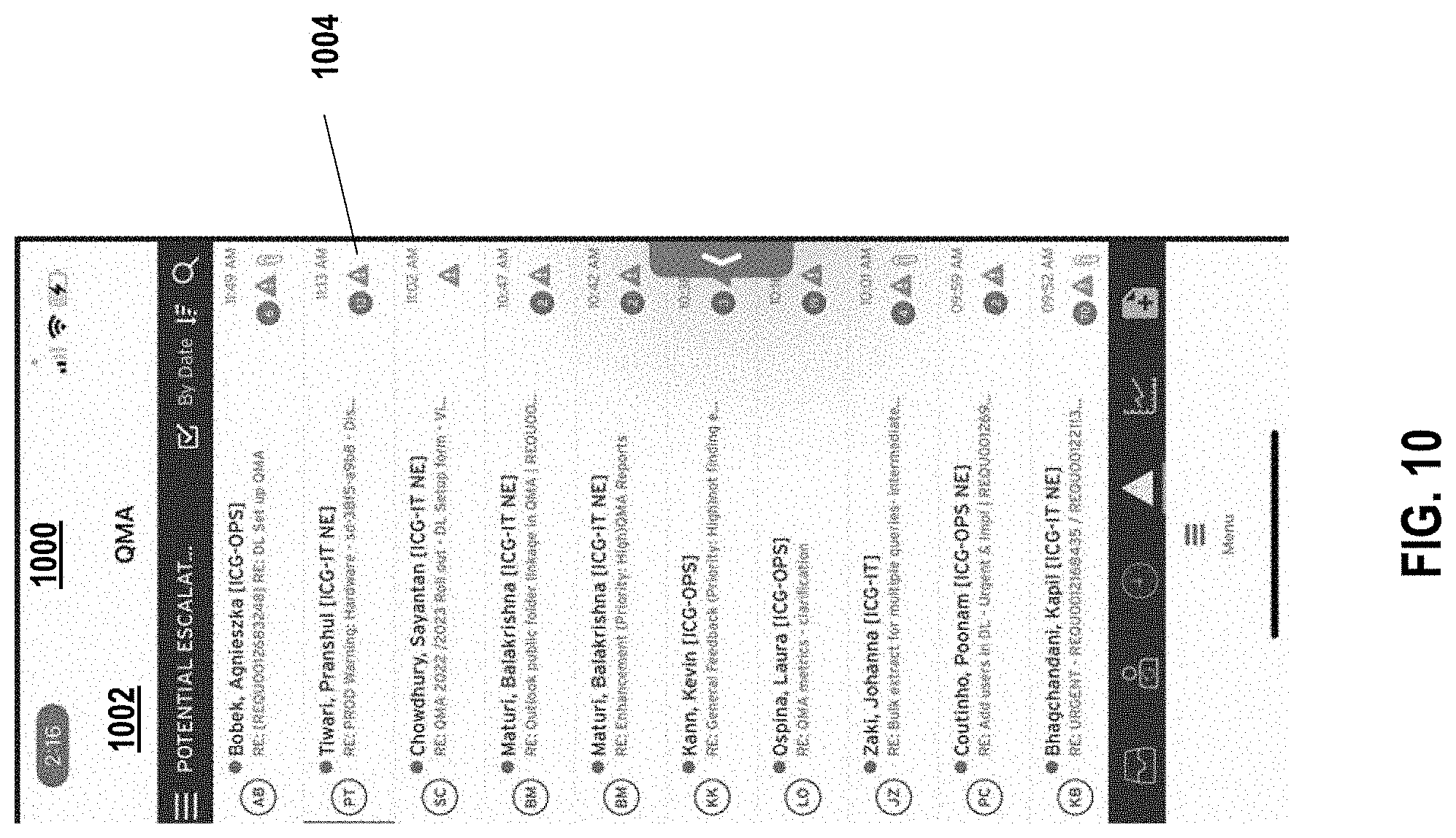 Patent US11777886 Figure 10 – Management of queries in electronic mail messages