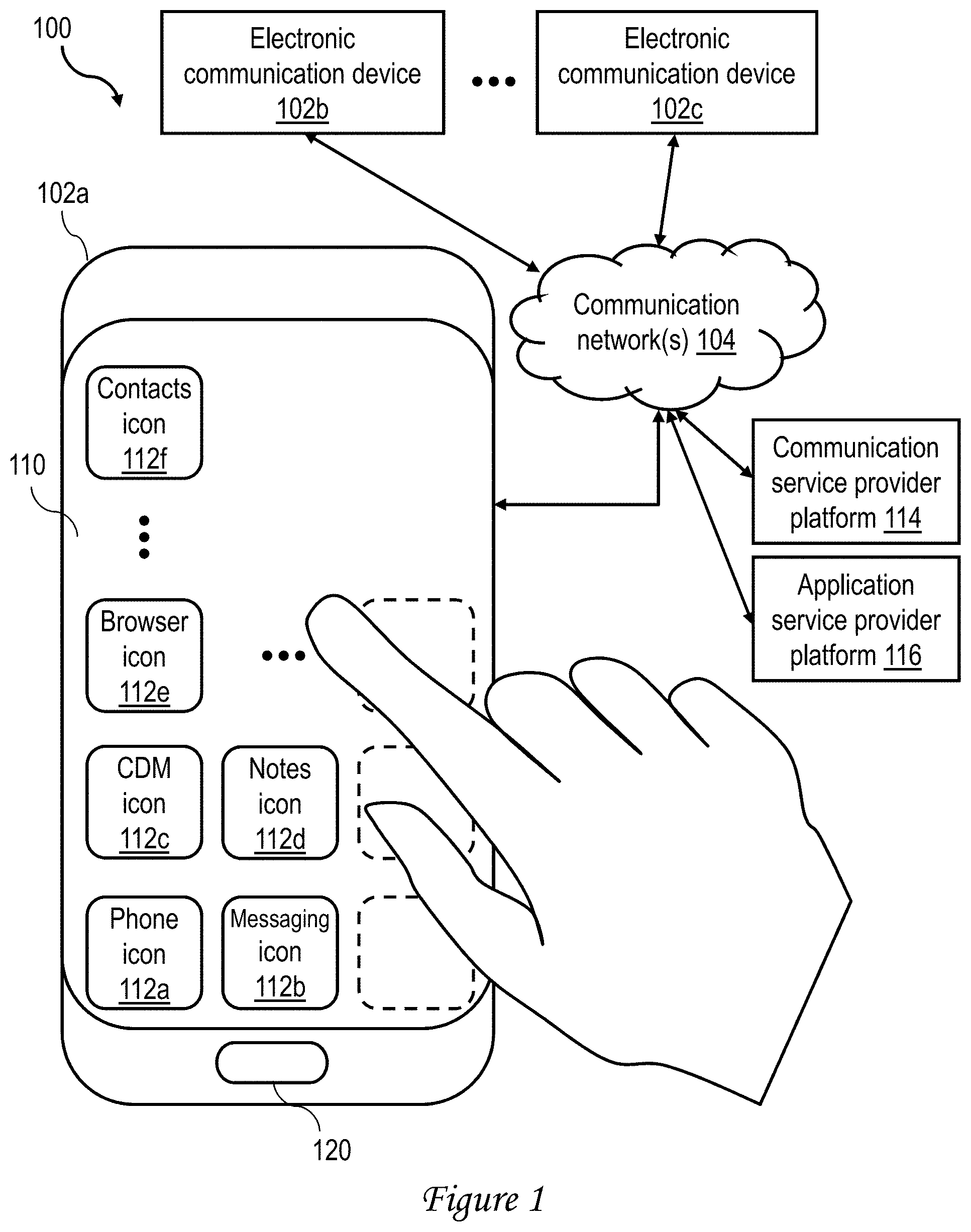 Patent US11777891 — Discoverable electronic messages — Figure 1
