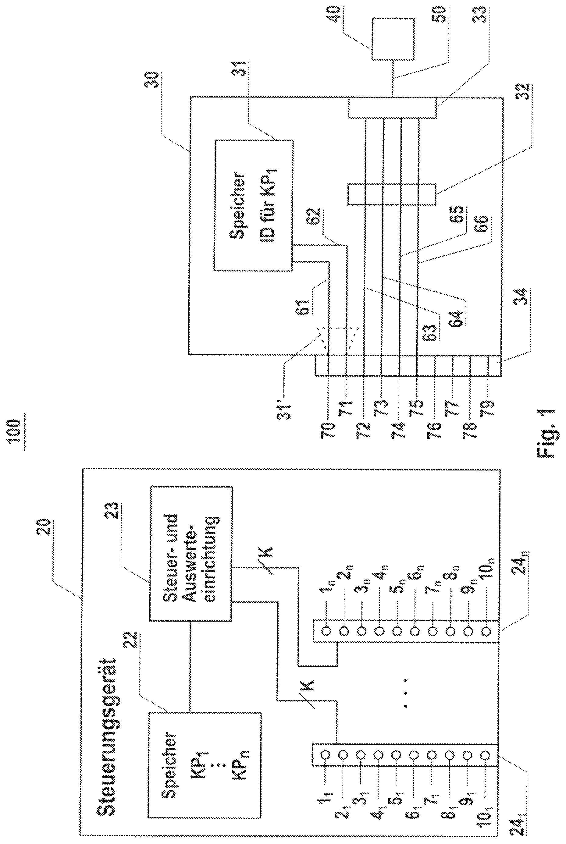 Patent US11778072 — Control and data transfer system for supporting different communication protocols and an adapter module — Figure 1