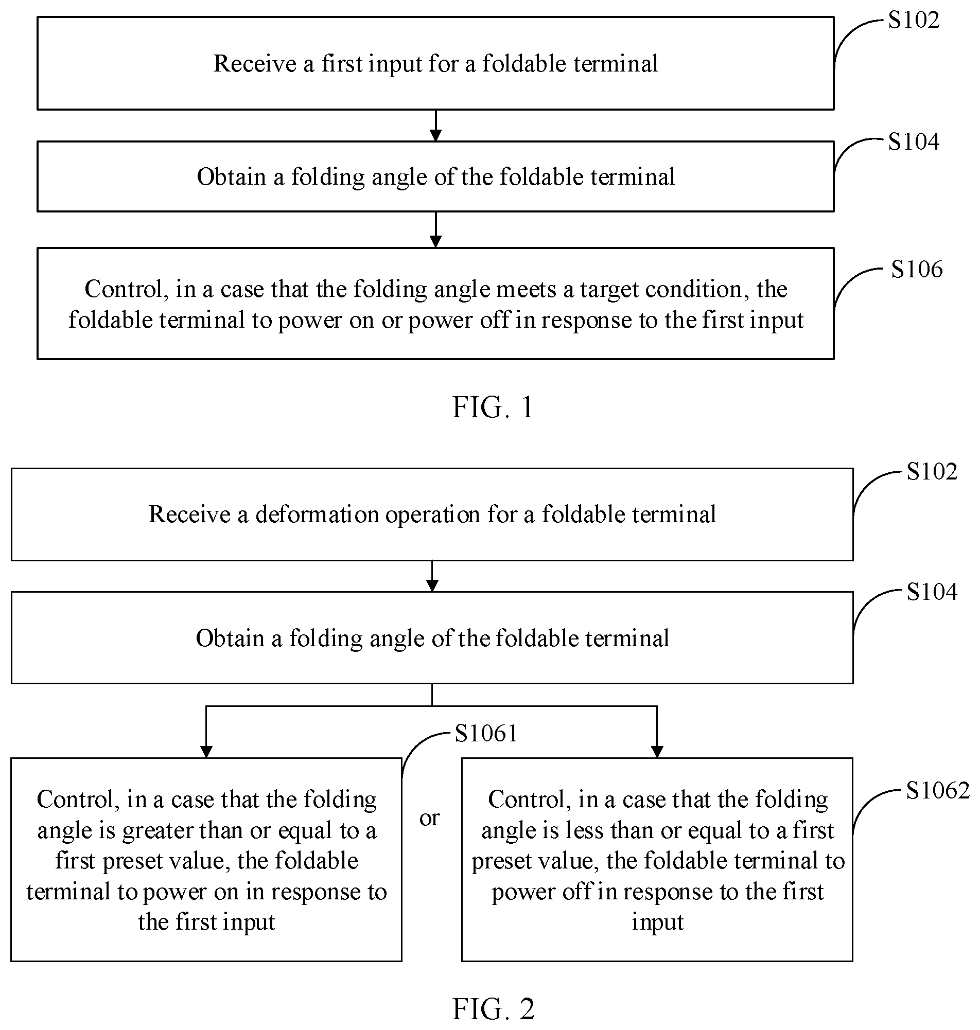 Patent US11778079 — Method for controlling foldable terminal and foldable terminal — Figure 1