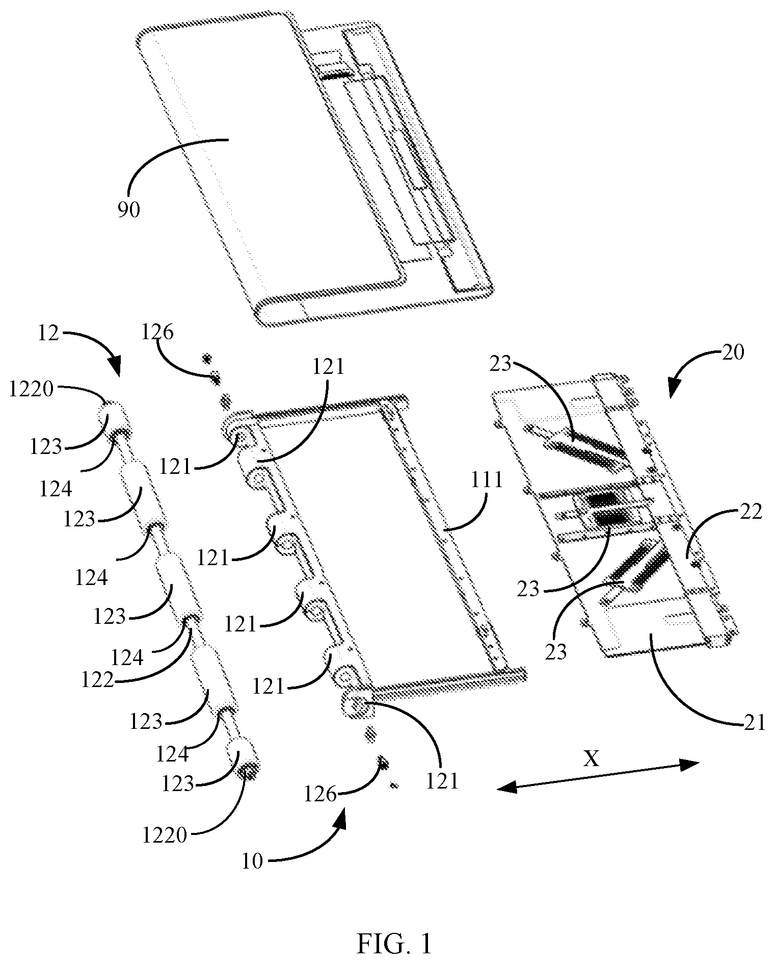 Patent US11778080 — Electronic device with flexible display screen — Figure 1