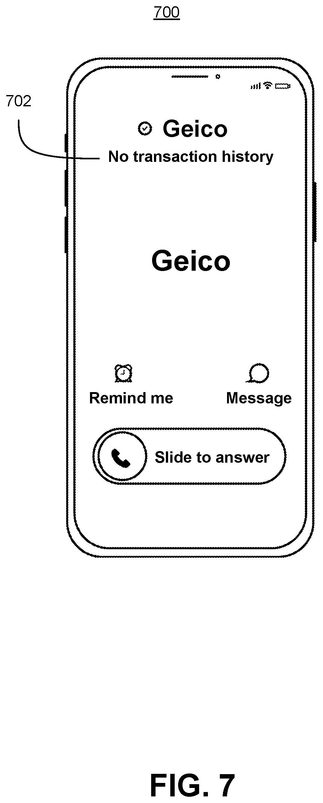 Patent US11778083 Figure 7 – Generating a screening interface for communications