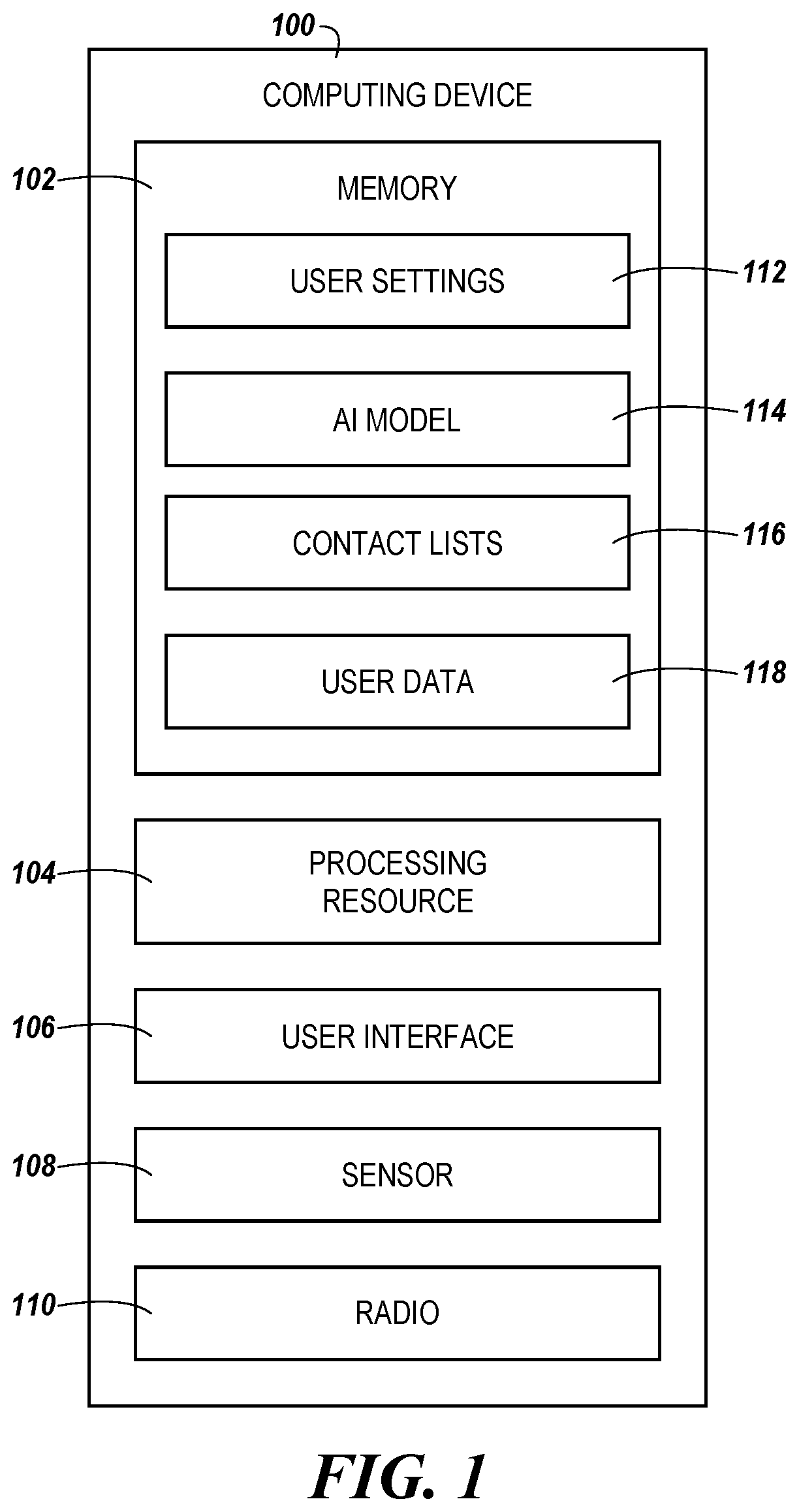 Patent US11778101 — Performing an operation responsive to a voice call — Figure 1