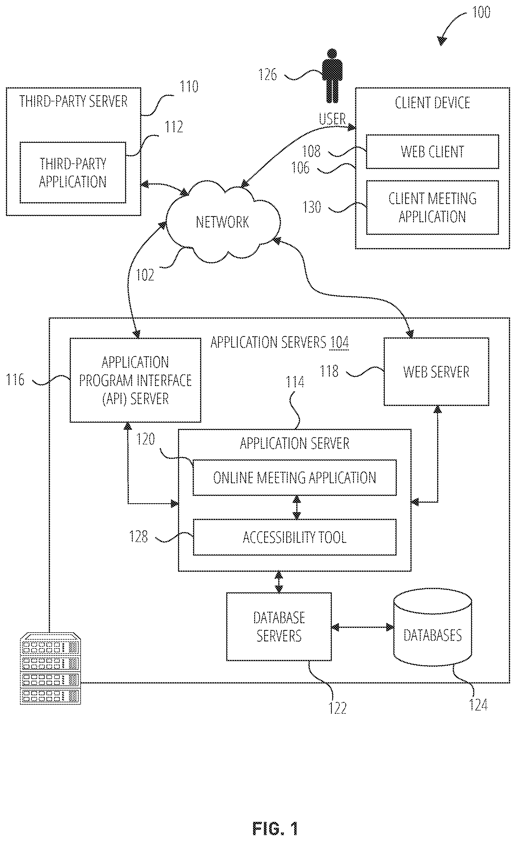 Patent US11778102 — Video conference collaboration — Figure 1