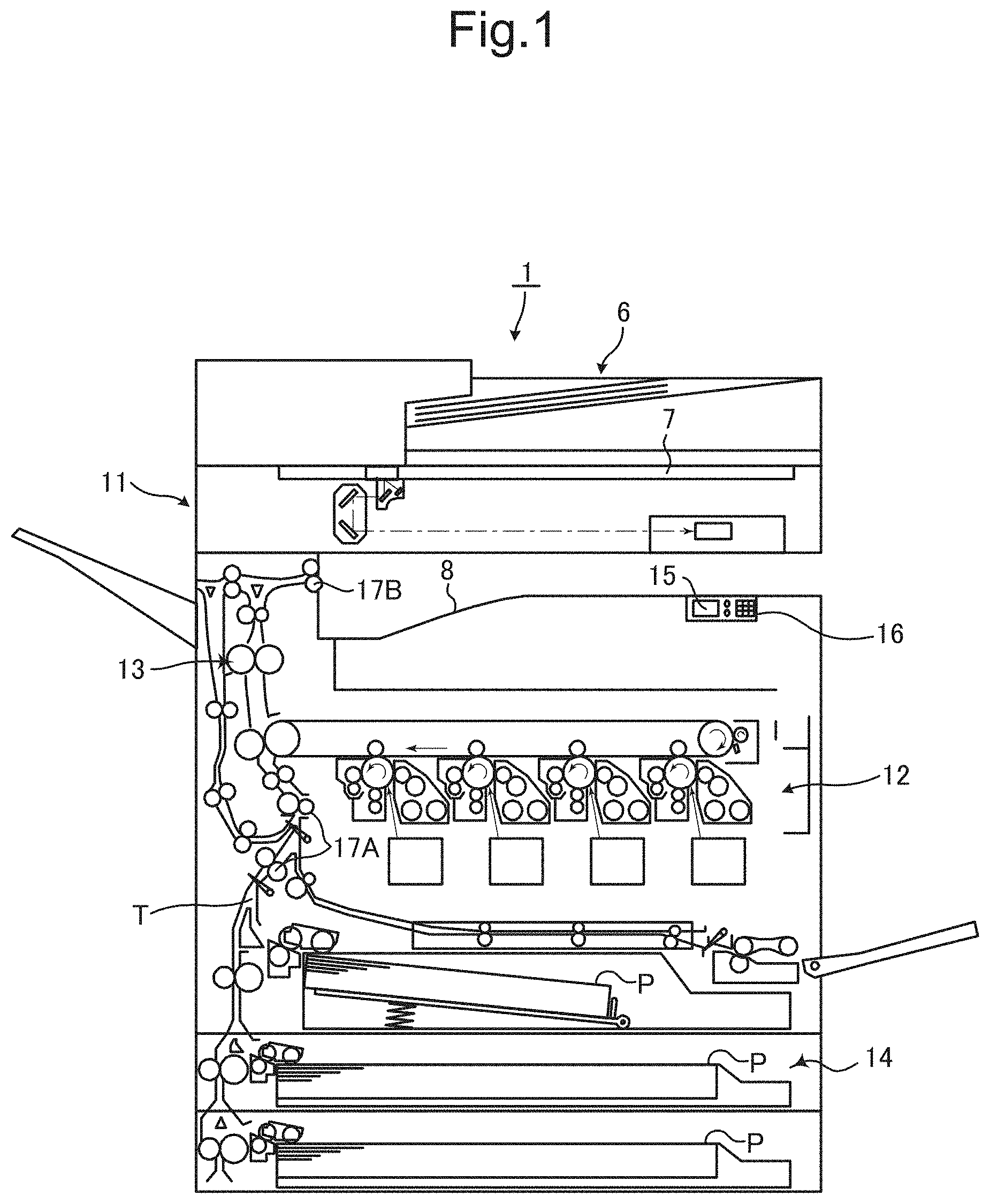 Patent US11778109 — Display apparatus that causes display device to enlarge or reduce image according to user gesture detection result from detector, and image forming apparatus — Figure 1