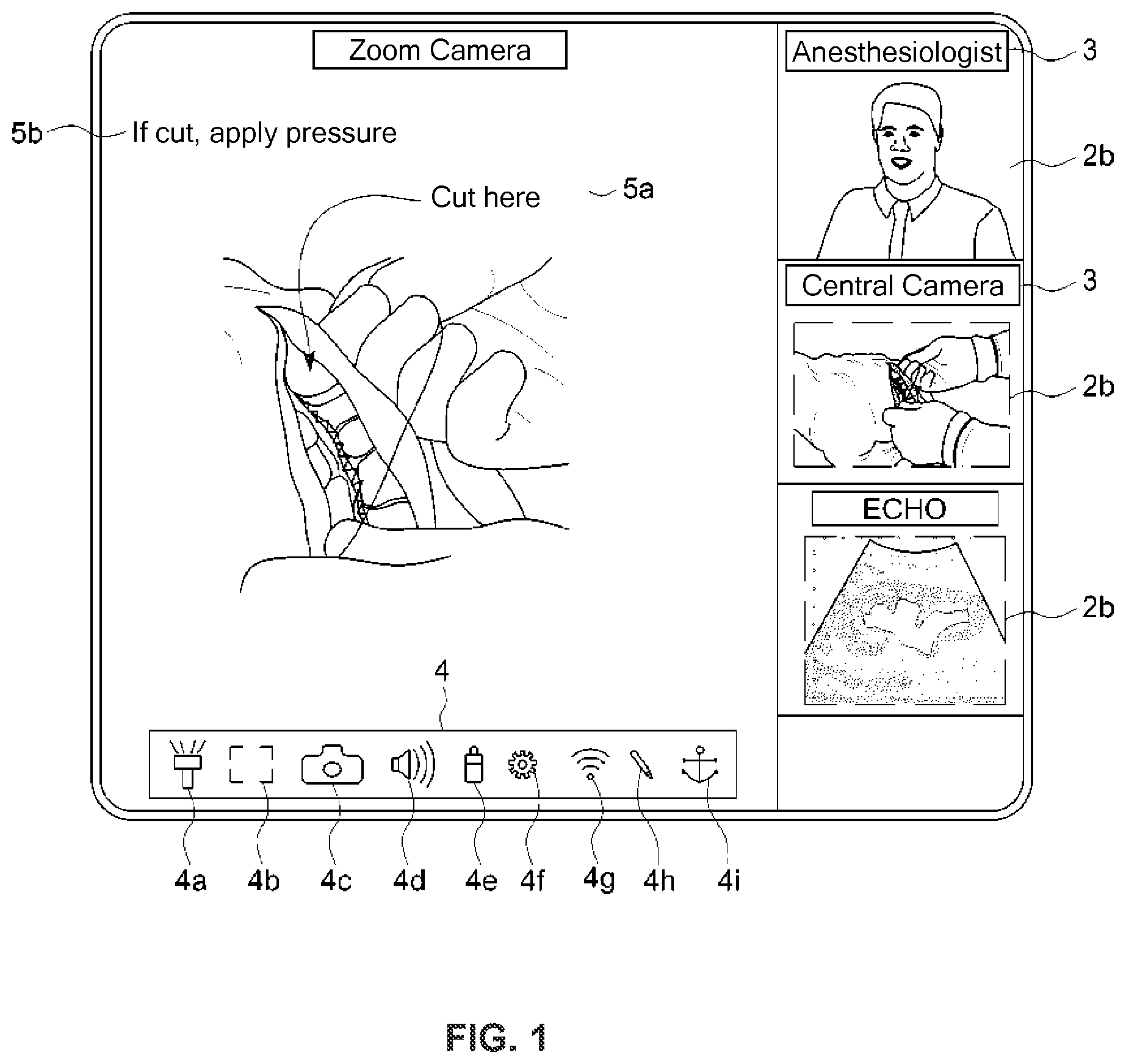 Patent US11778141 — Contactless configuration of a videoconference in sterile environments — Figure 1