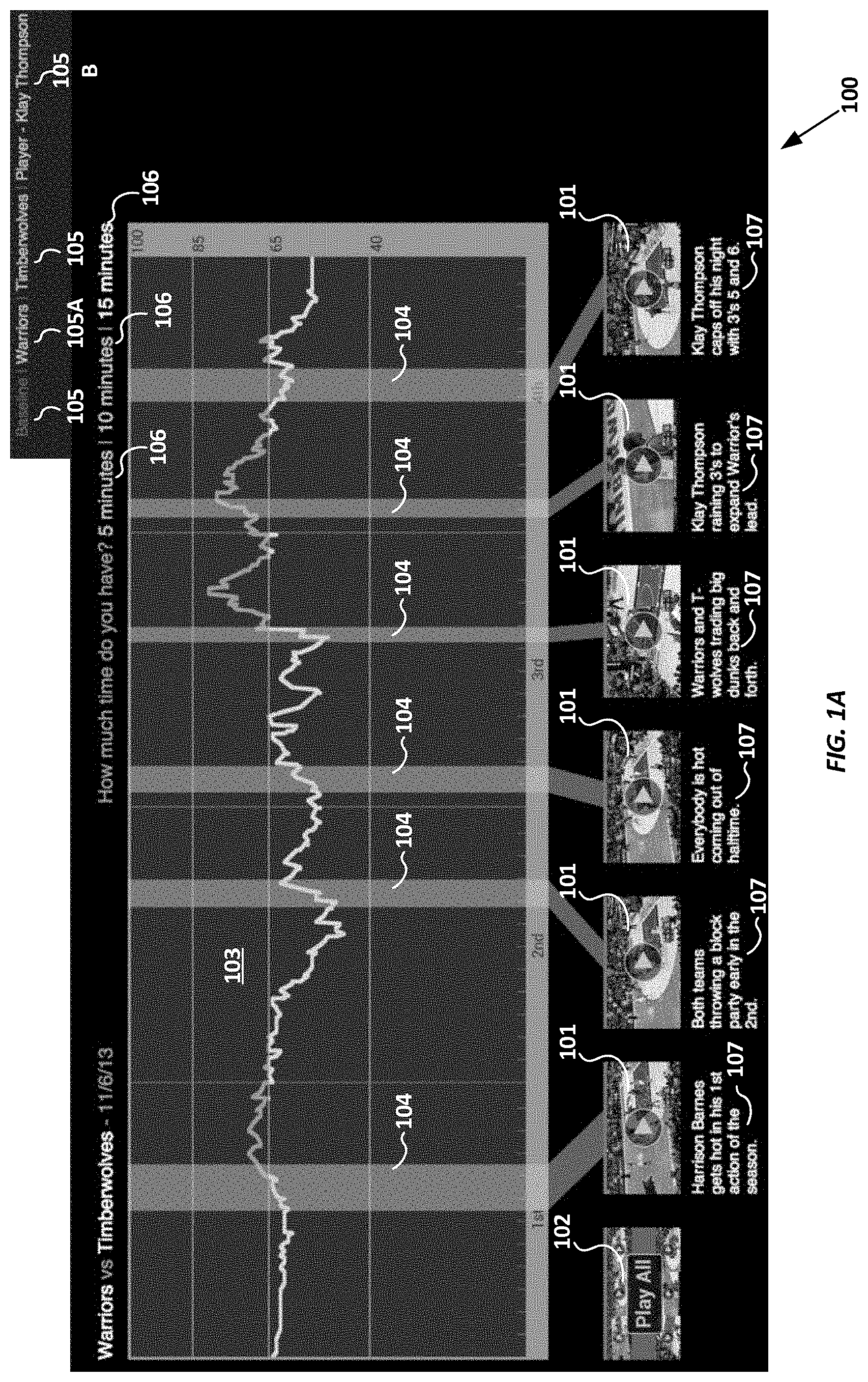 Patent US11778287 — Generating a customized highlight sequence depicting multiple events — Figure 1