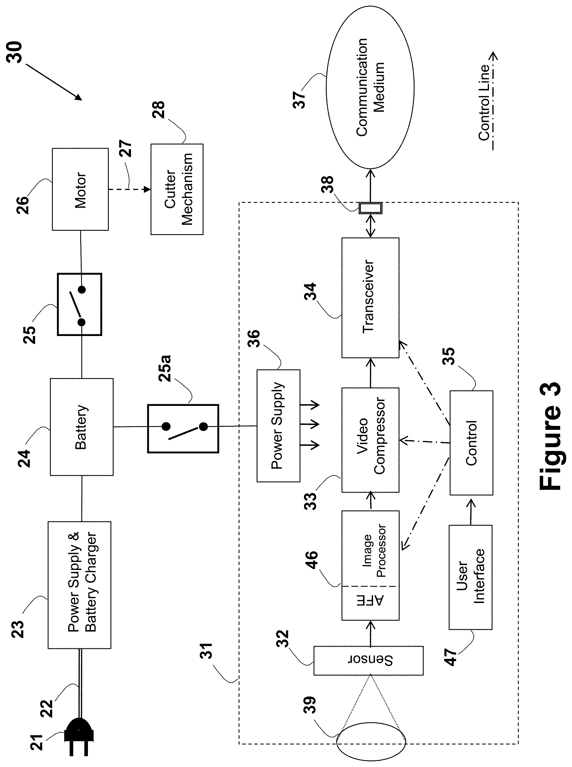 Patent US11778290 Figure 3 – Electric shaver with imaging capability