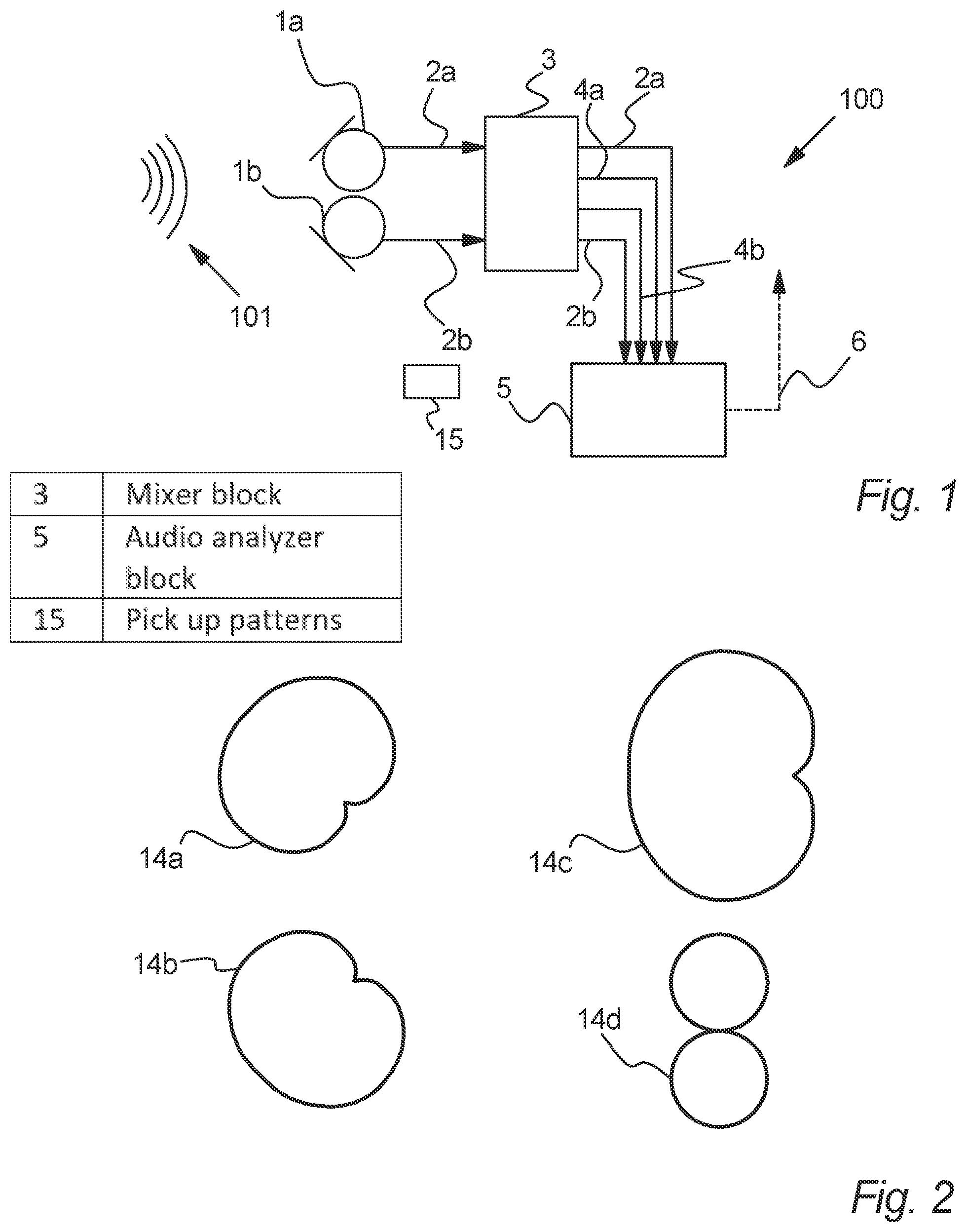 Patent US11778373 Figure 1 – Microphone array and selecting optimal pickup pattern