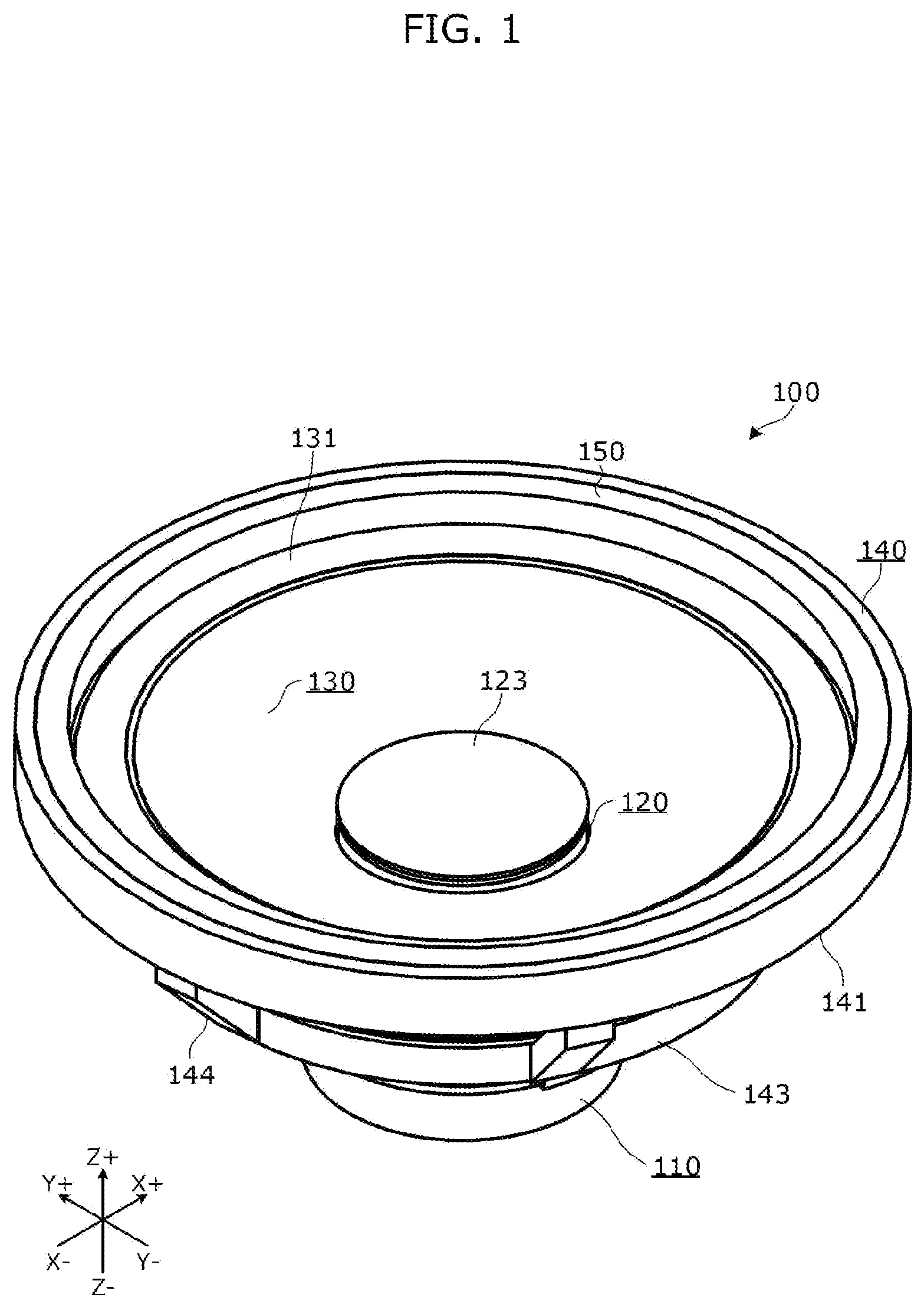 Patent US11778389 Figure 1 – Loudspeaker device
