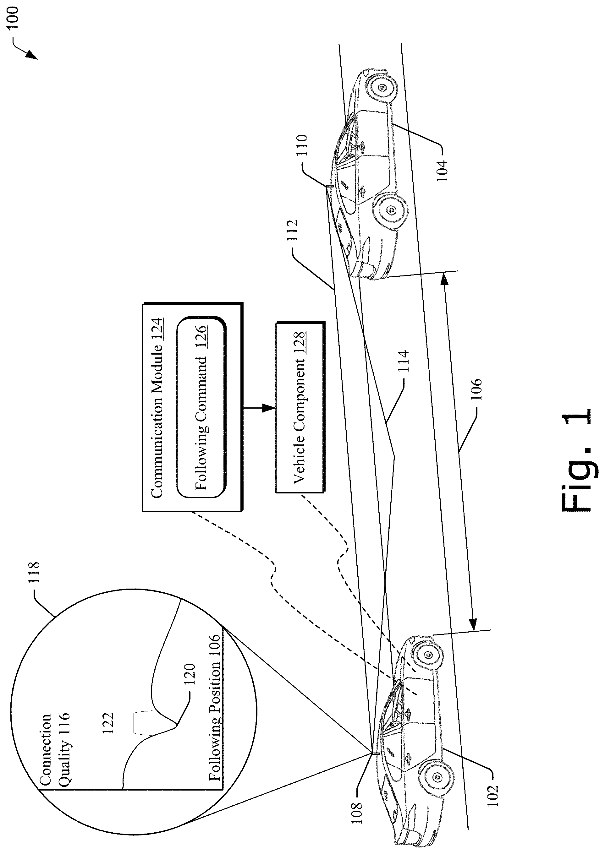 Patent US11778422 — Vehicle positioning for V2V optimization — Figure 1
