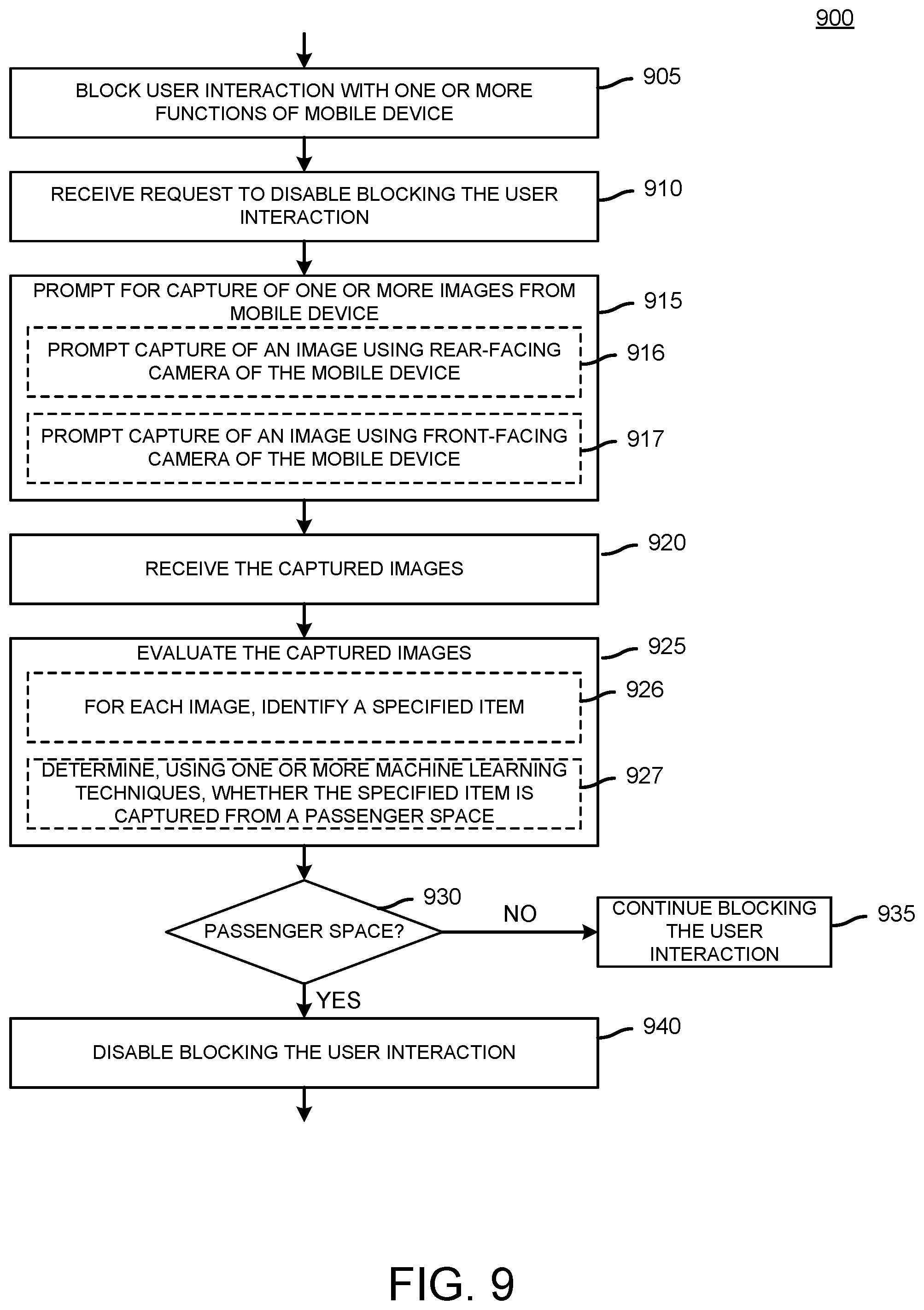 Patent US11778436 Figure 9 – Systems, methods, and devices for enforcing do not disturb functionality on mobile devices