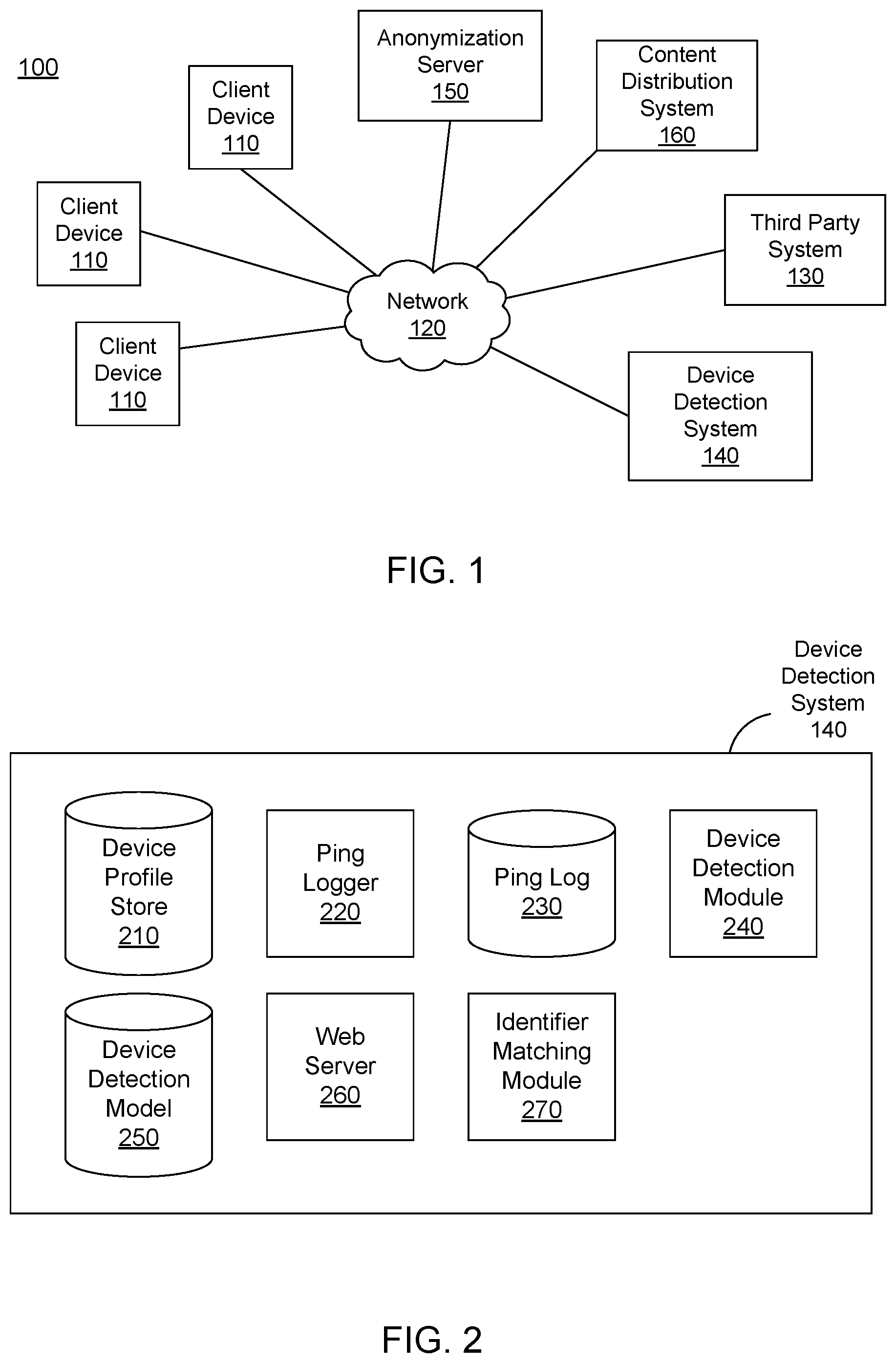 Patent US11778457 — Integration of content distribution systems with device detection systems in physical venues — Figure 1