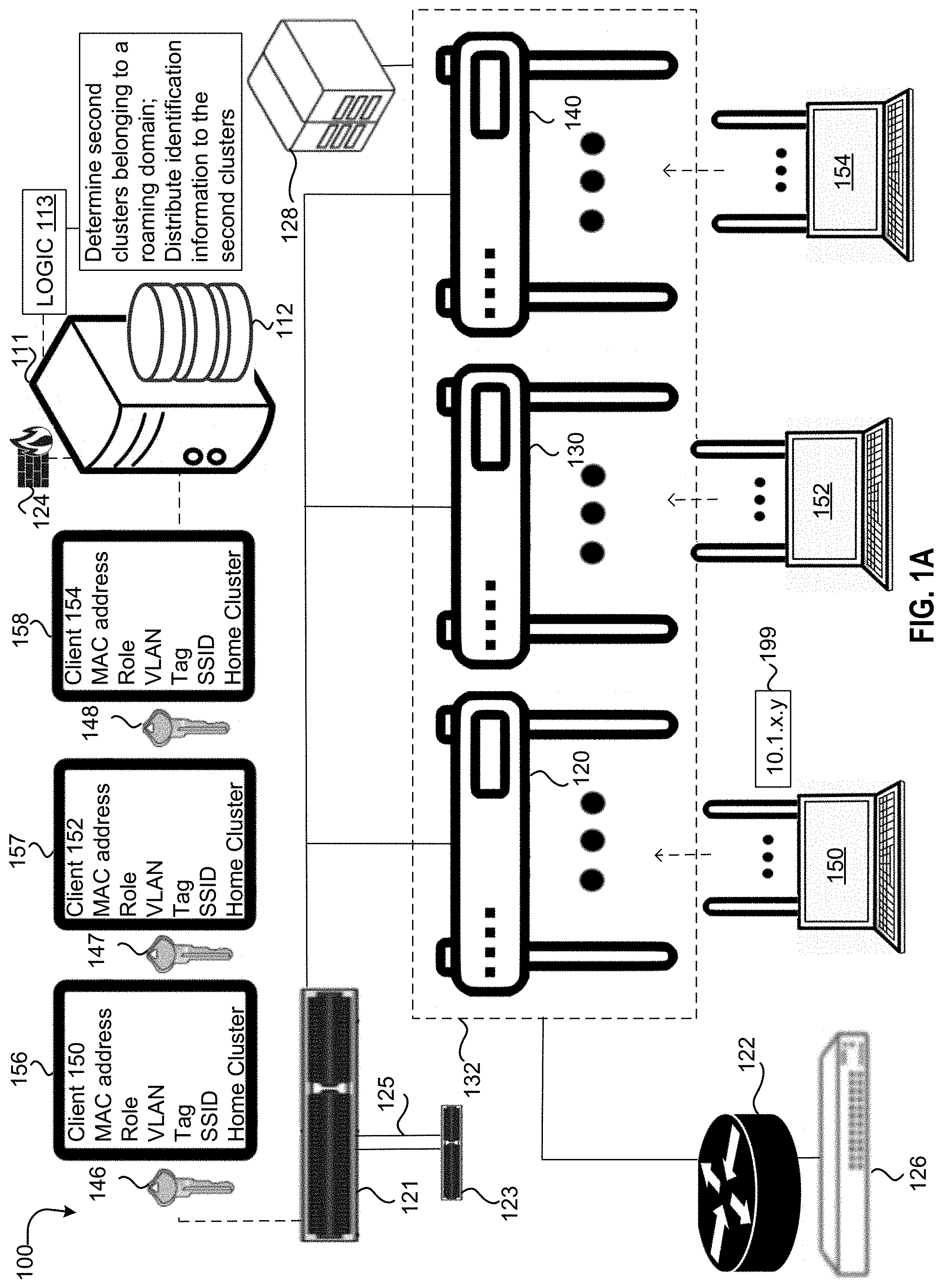 Patent US11778467 — Precaching precursor keys within a roaming domain of client devices — Figure 1