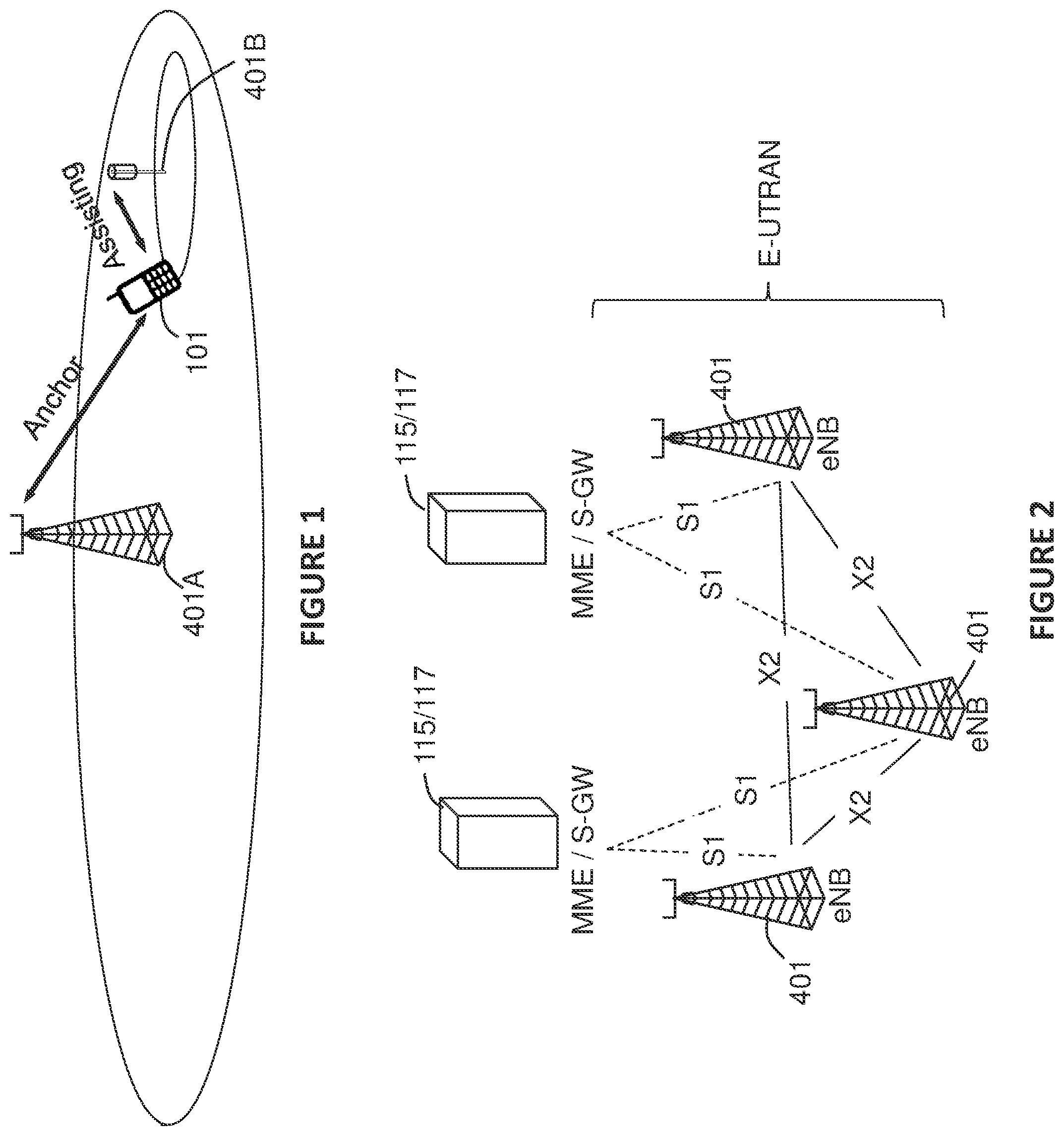 Patent US11778524 — Node and method for enabling a wireless terminal to be served by multiple cells in a communications network — Figure 1