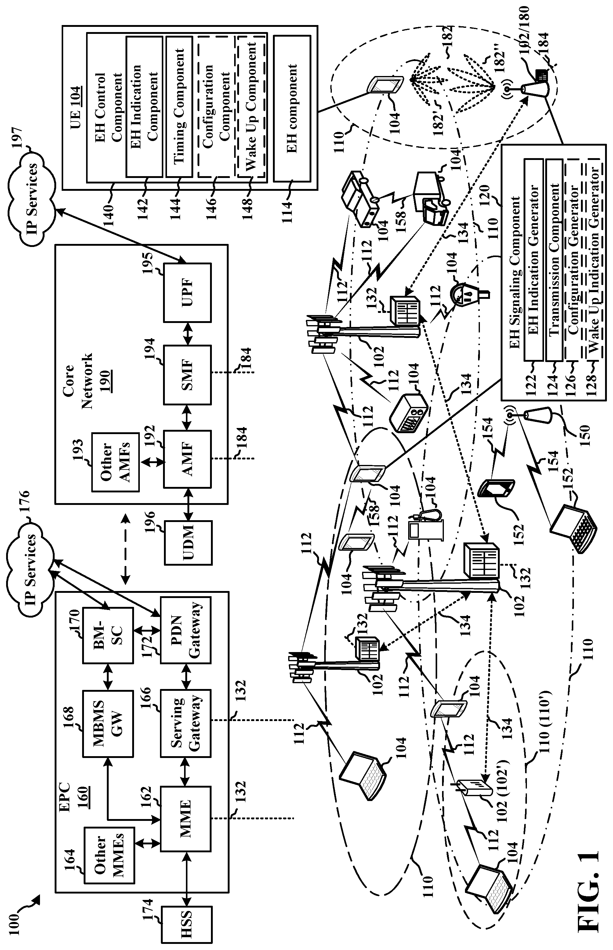 Patent US11778551 — Radio frequency energy harvesting indication signal — Figure 1