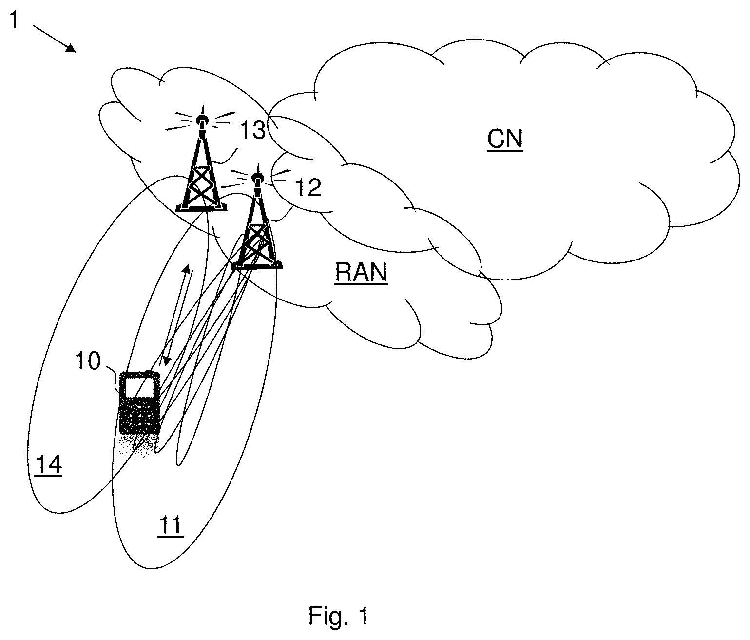 Patent US11778658 — Beam configuration indicating allowed beams during a state transition or initial access — Figure 1